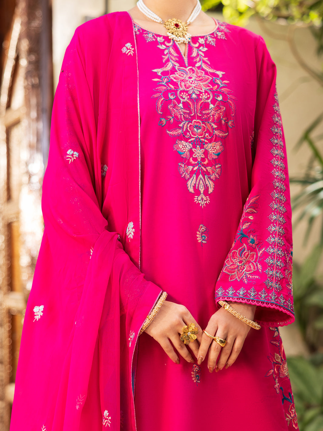 Pink Stitched 3Pc- ALP-3PS-2601