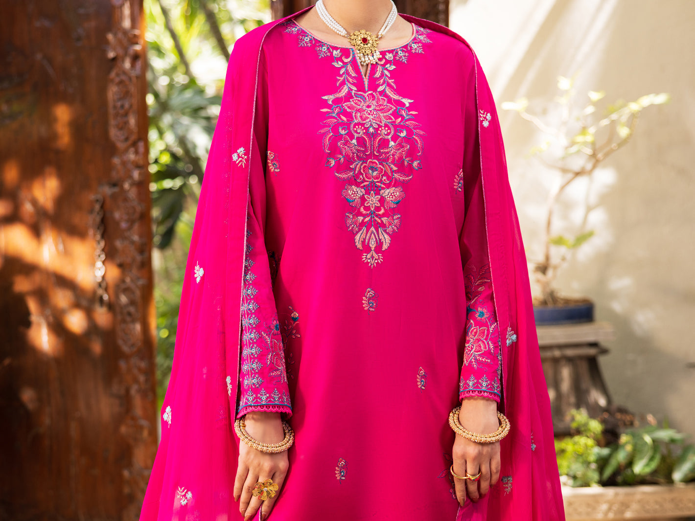 Pink Stitched 3Pc- ALP-3PS-2601