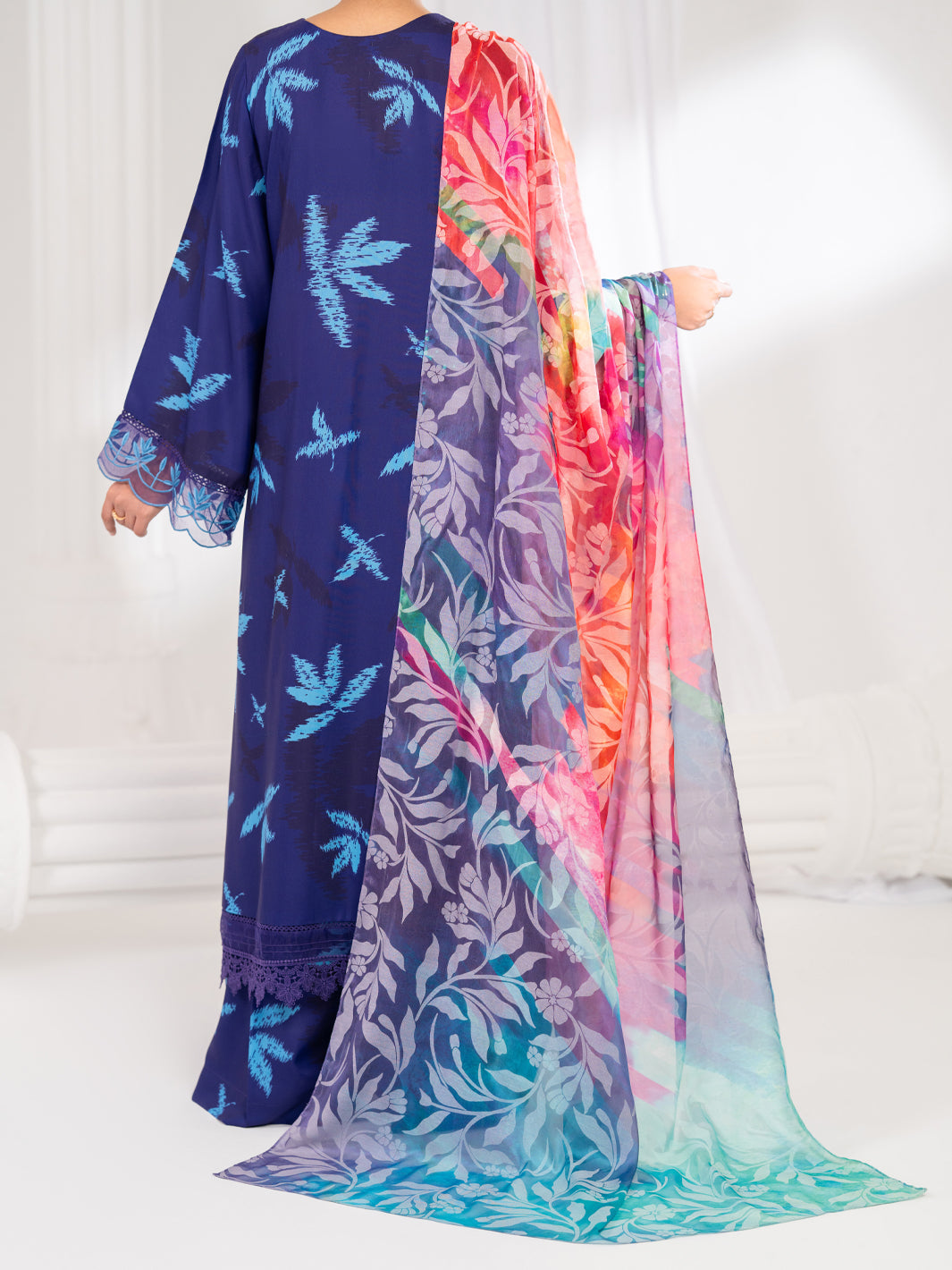 Purple Silk Lawn Stitched 3Pc- ALP-3PS-2604