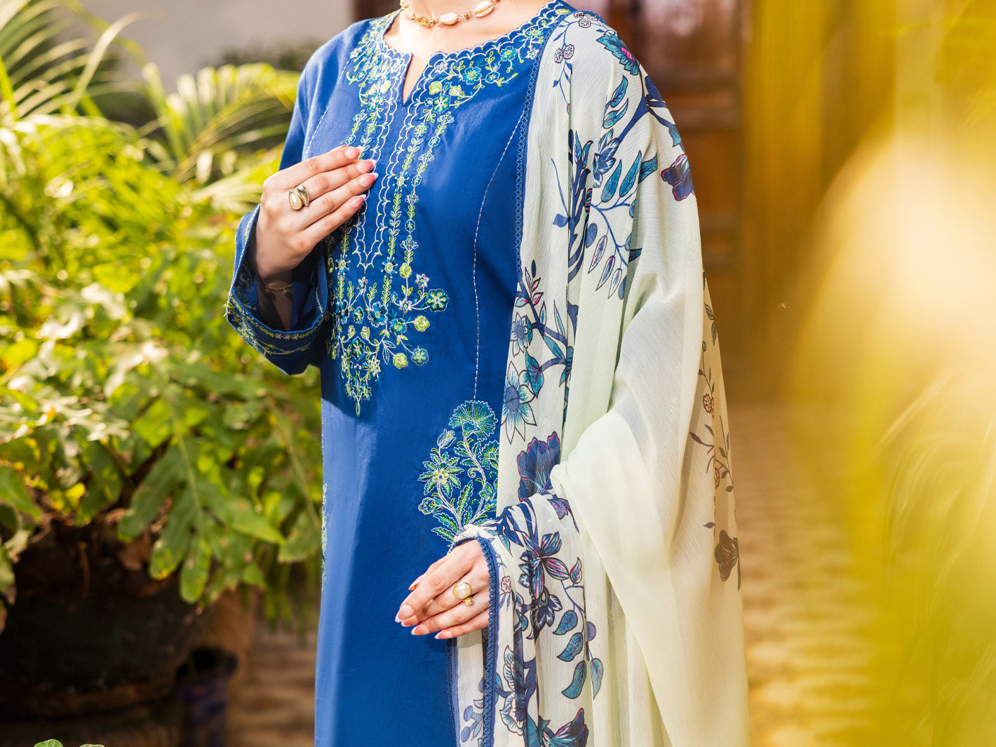Blue Cotton Stitched 3PC - ALP-3PS-2627