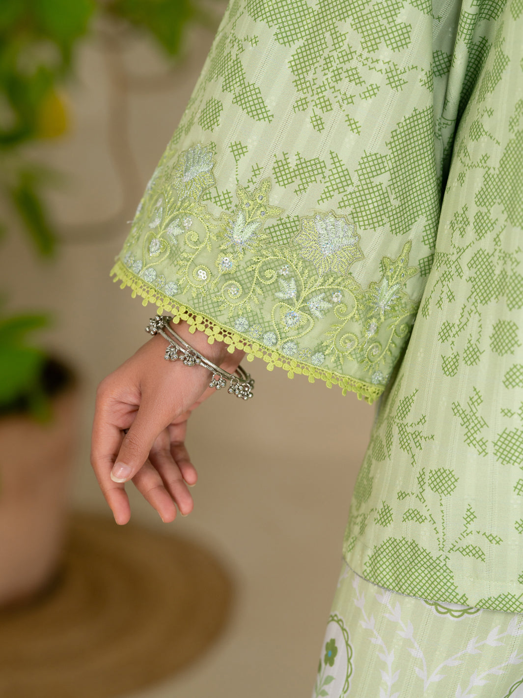 Green Swiss Jacquard 3Pc Stitched - ALP-3PS-2632