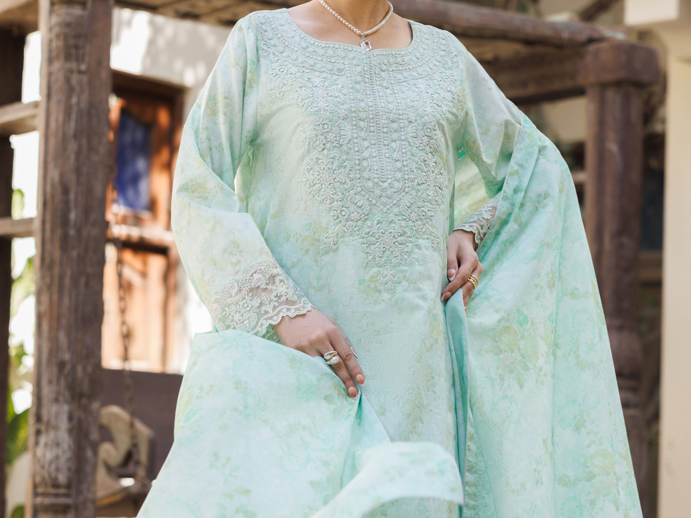 Light Green Stitched 3Pc- ALP-3PS-2639