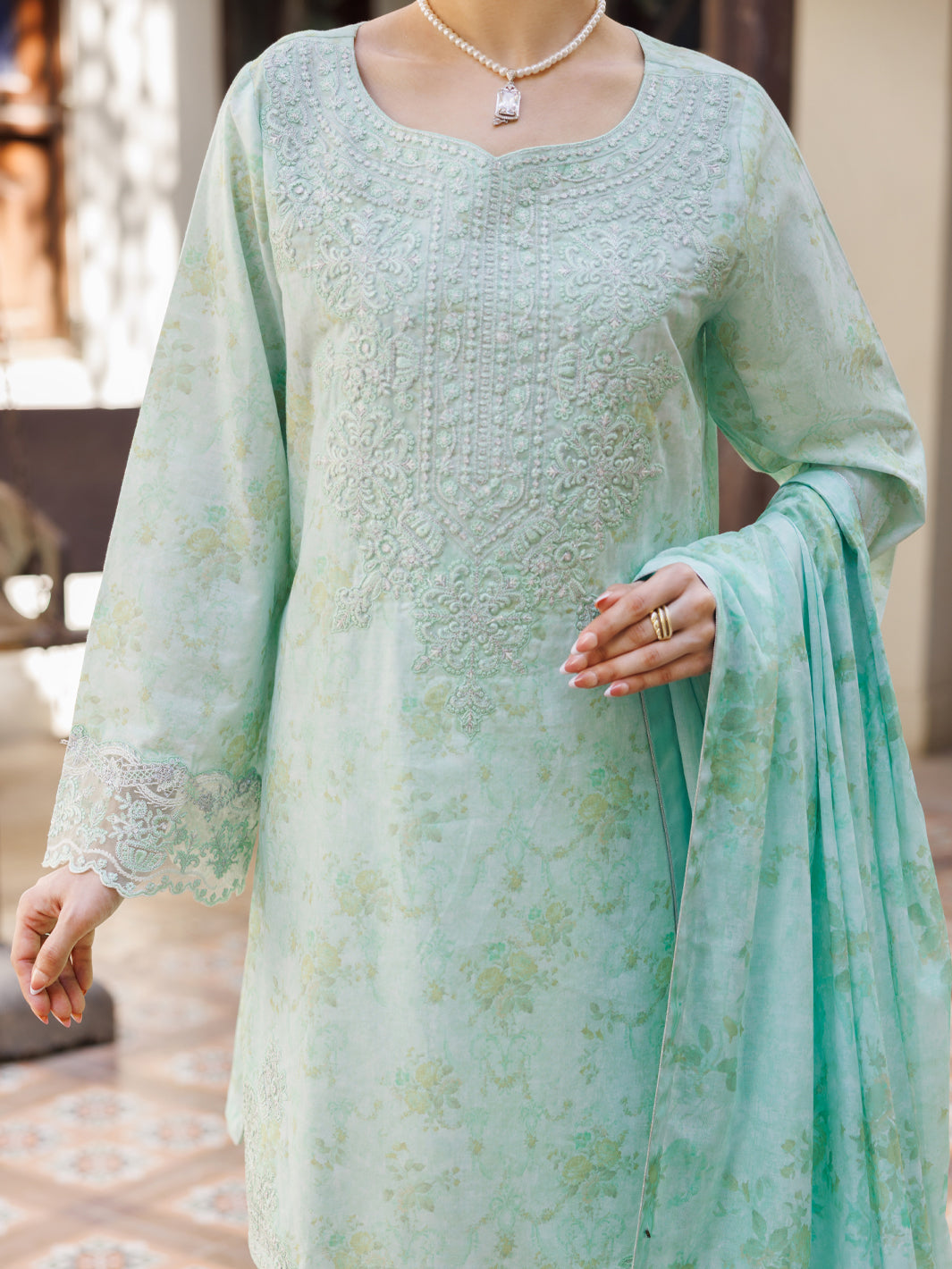 Light Green Stitched 3Pc- ALP-3PS-2639