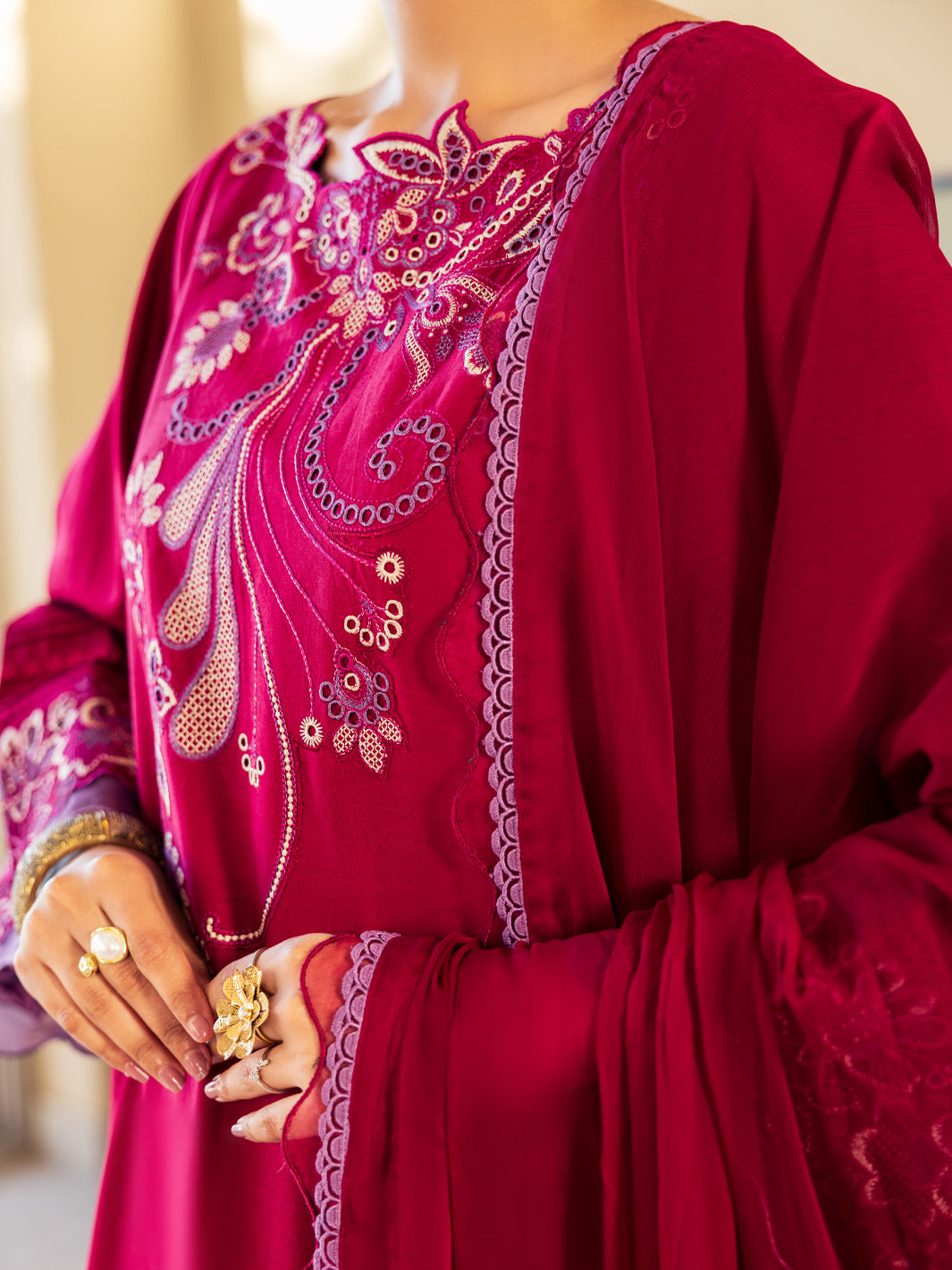 Fuchsia Lawn Unstitched 3Pc - ALP-3PS-2644