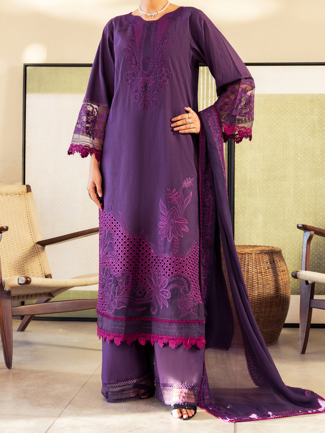 Purple Lawn Stitched 3Pc - ALP-3PS-2645