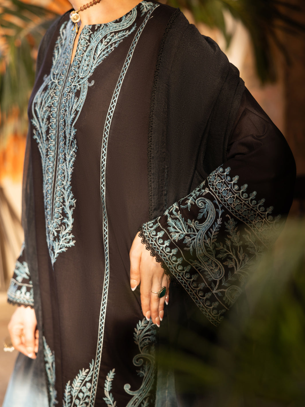 Black Cotton Lawn Unstitched 3 Piece - ALP-3PS-2719