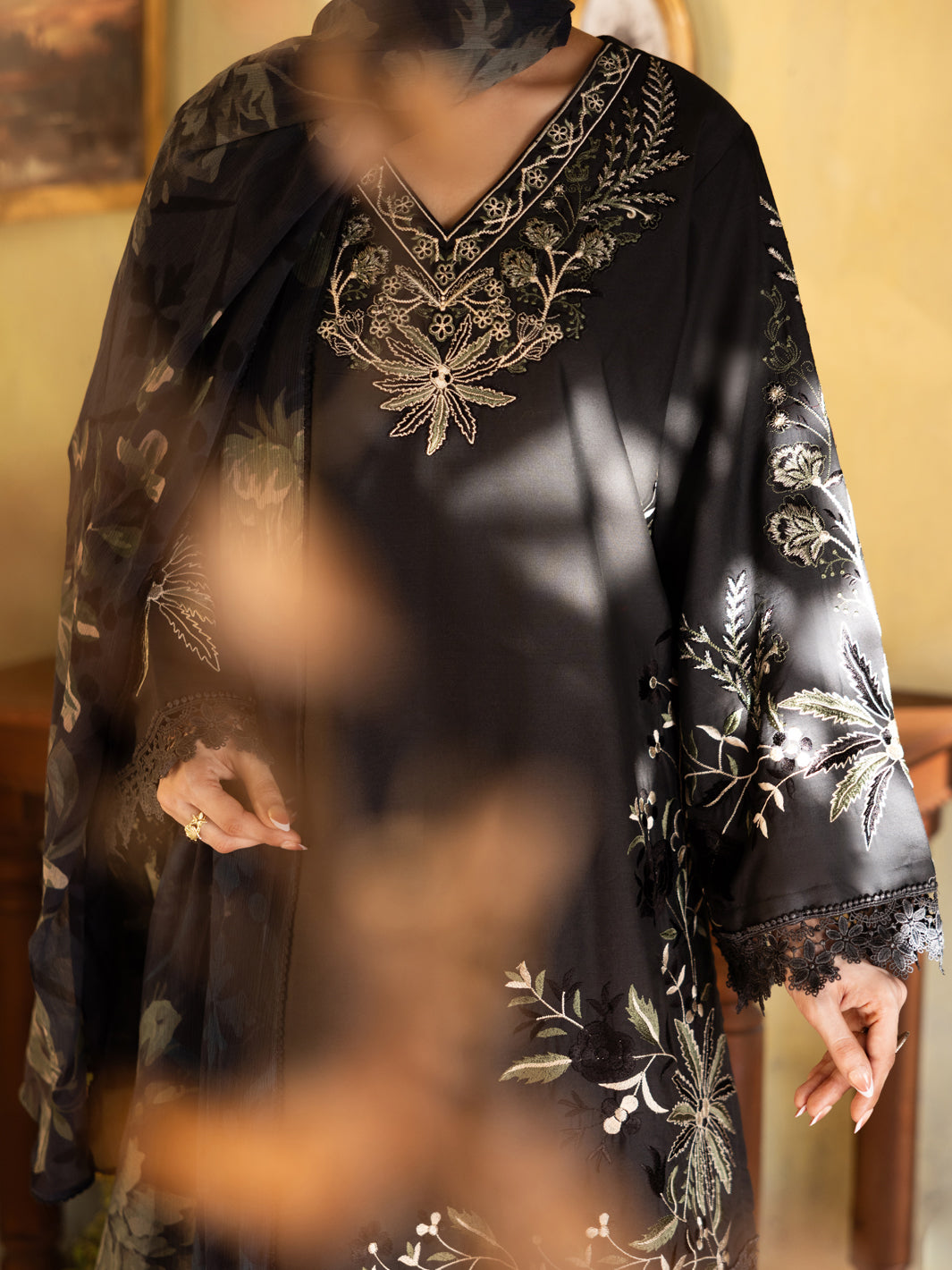 Charcoal Dyed Lawn Unstitched 3Pc - ALP-3PS-2736