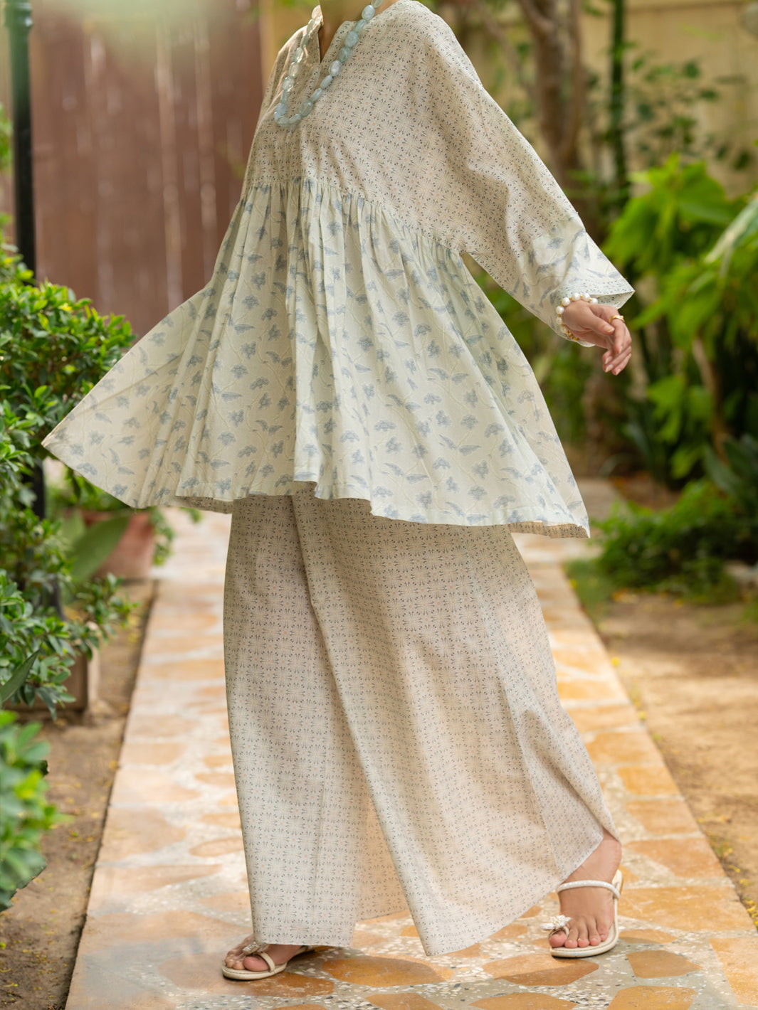Grey Lawn Co-Ord Set - ALP-2PS-SLKS-2777