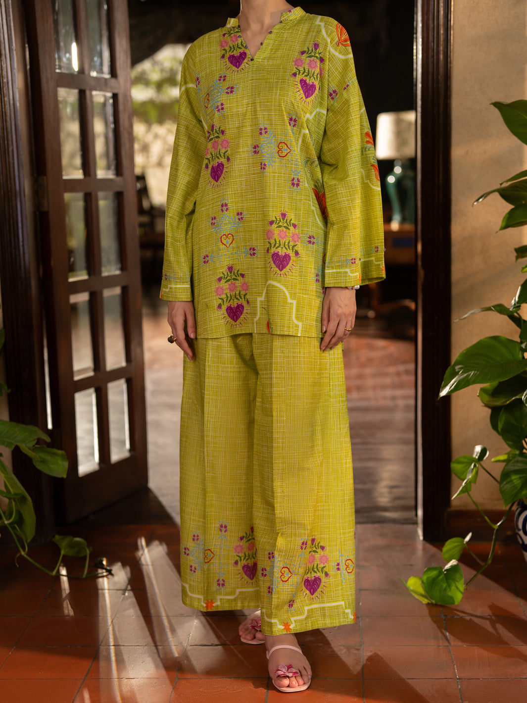Green Cambric Stitched 2Pc - ALP-2PS-LKS-2823