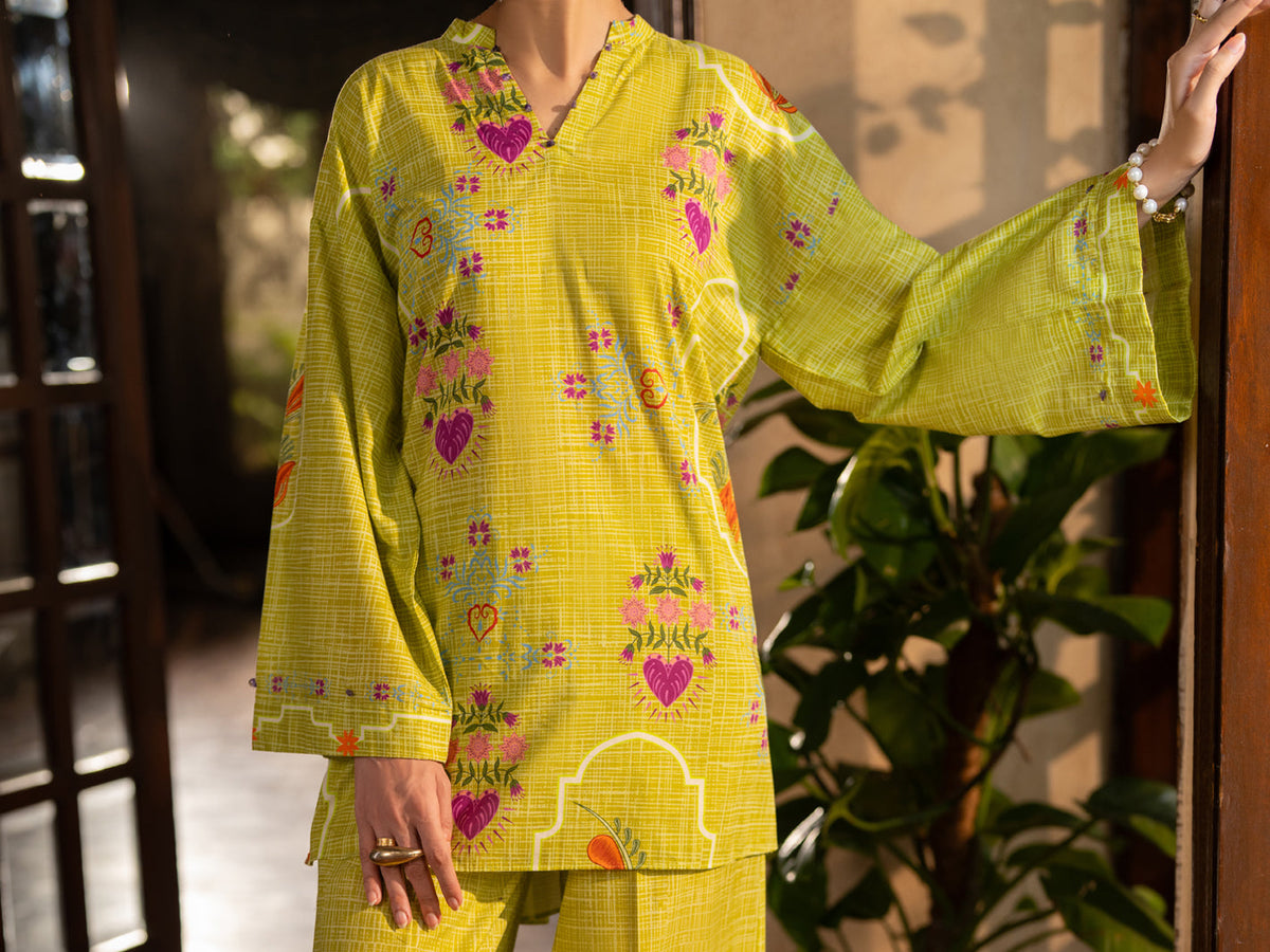 Green Cambric Stitched 2Pc - ALP-2PS-LKS-2823