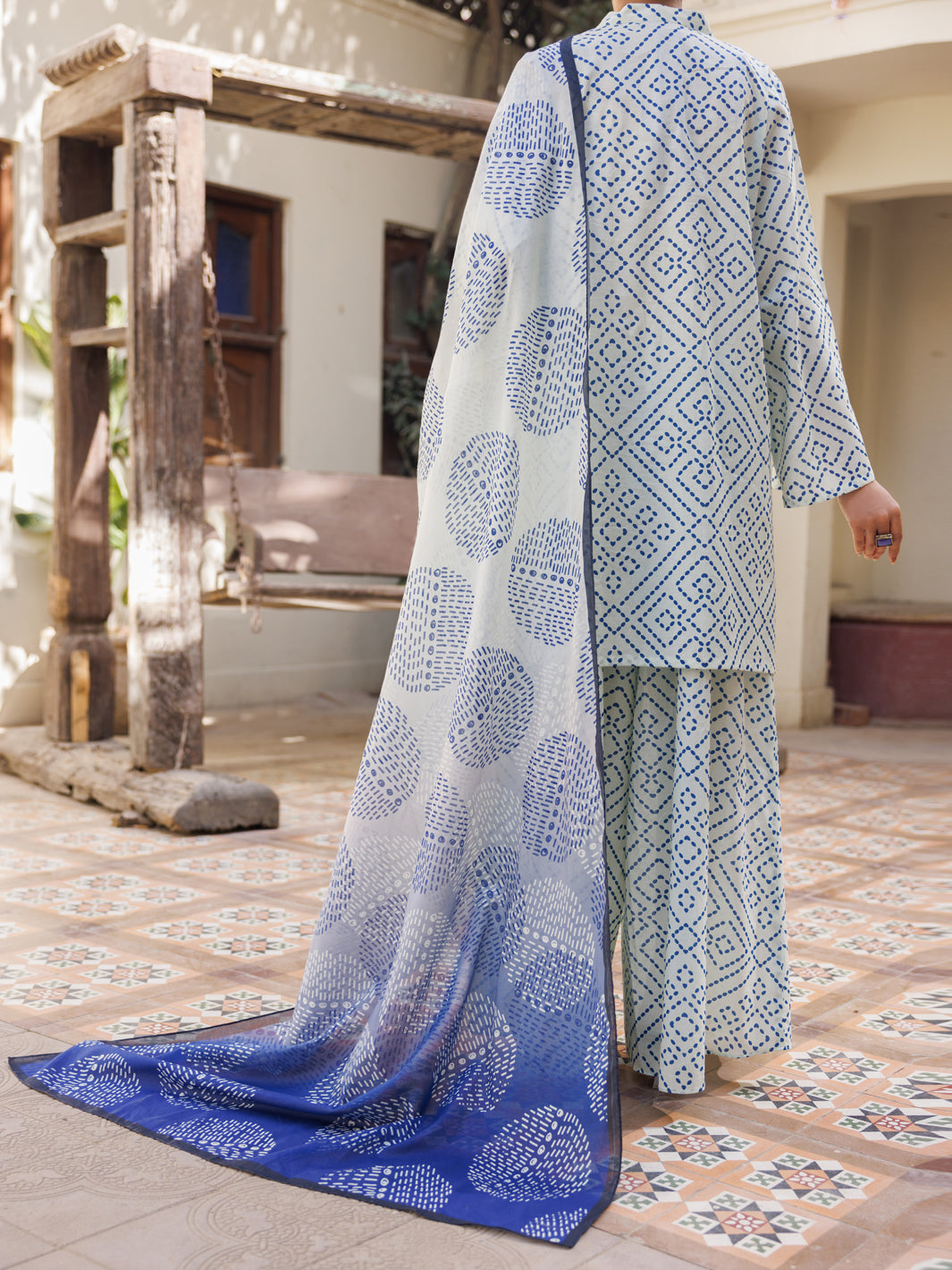 Off White Cotton Stitched 3PC - ALP-3PS-2819