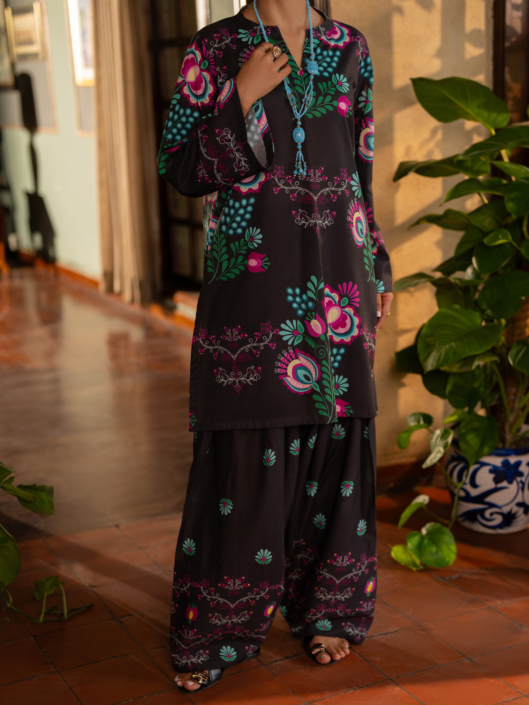 Black Cambric 2Pc Stitched - ALP-2PS-LKS-2824