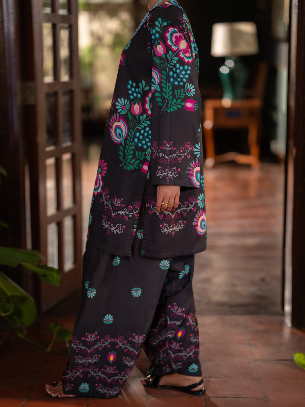 Black Cambric 2Pc Stitched - ALP-2PS-LKS-2824