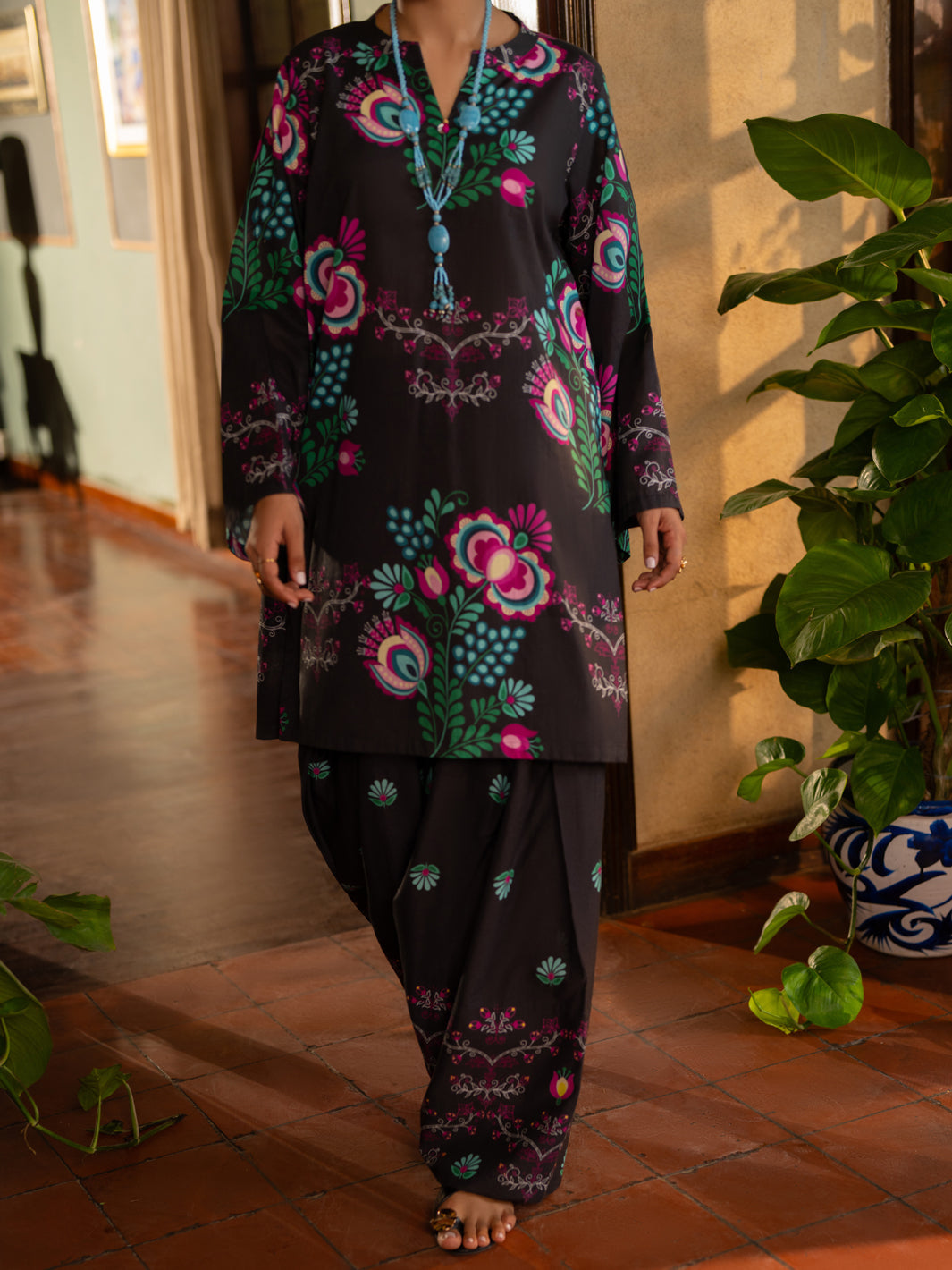 Black Cambric 2Pc Stitched - ALP-2PS-LKS-2824