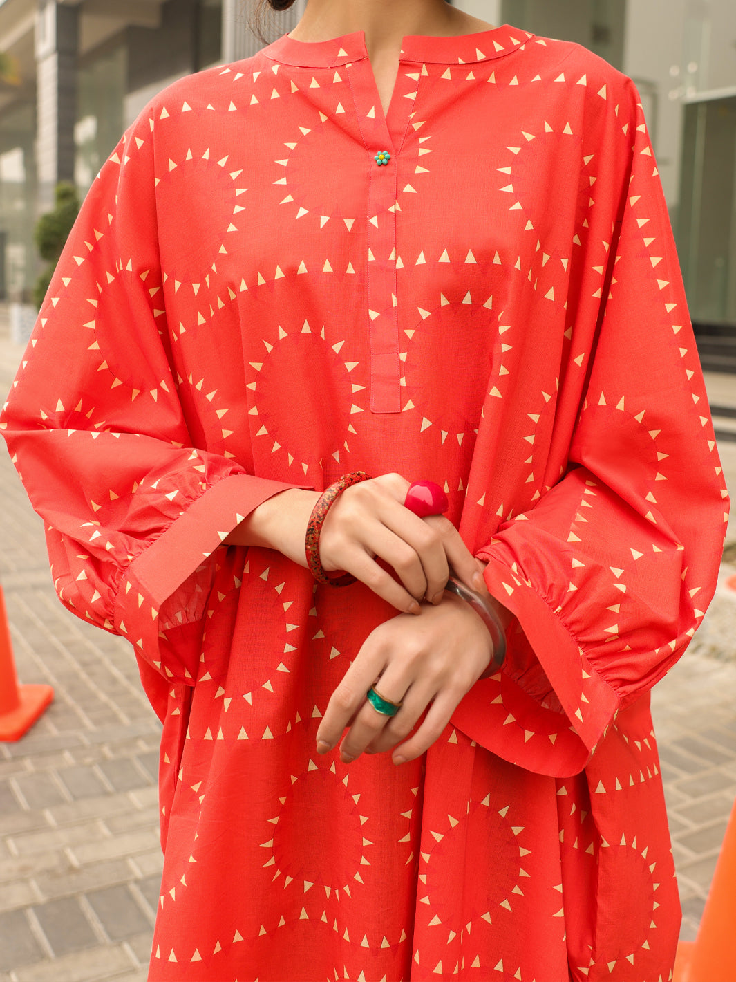 Orange Lawn Kurti - ALP-SLK-2544