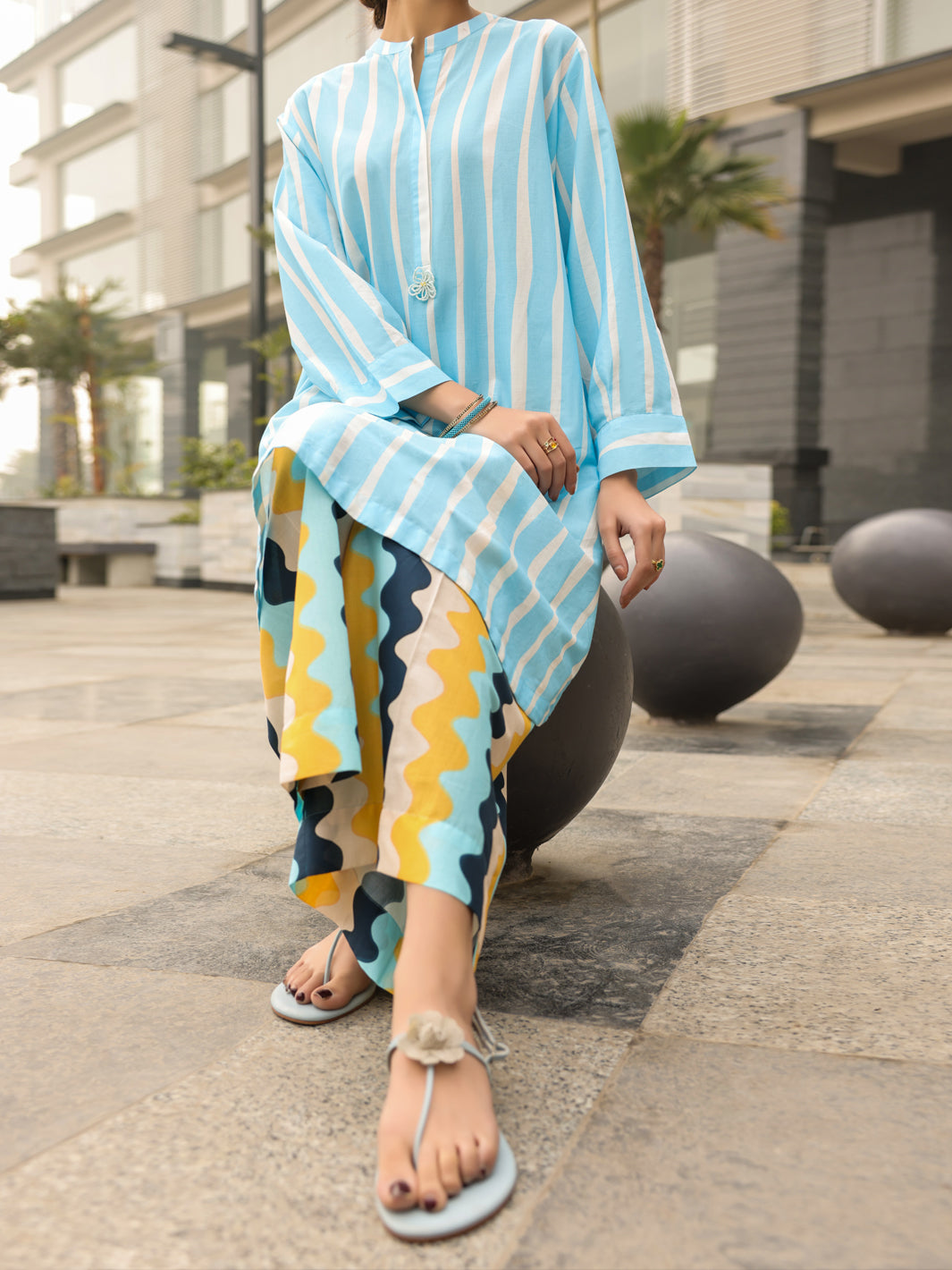 Blue Lawn Kurti - ALP-SLK-2548