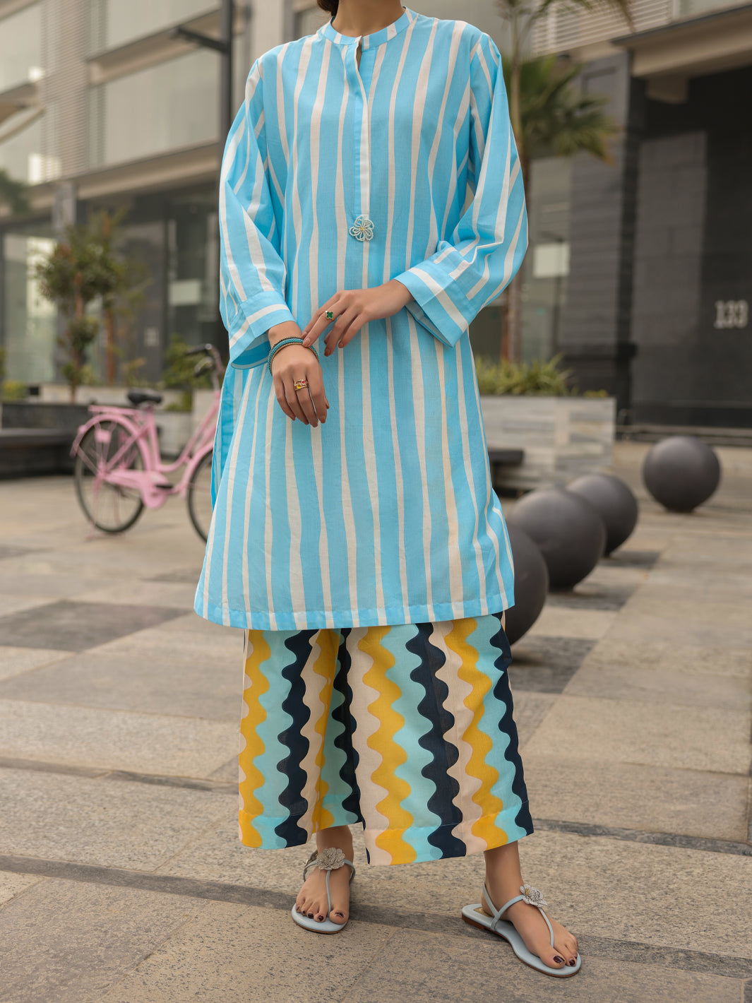 Blue Lawn Kurti - ALP-SLK-2548
