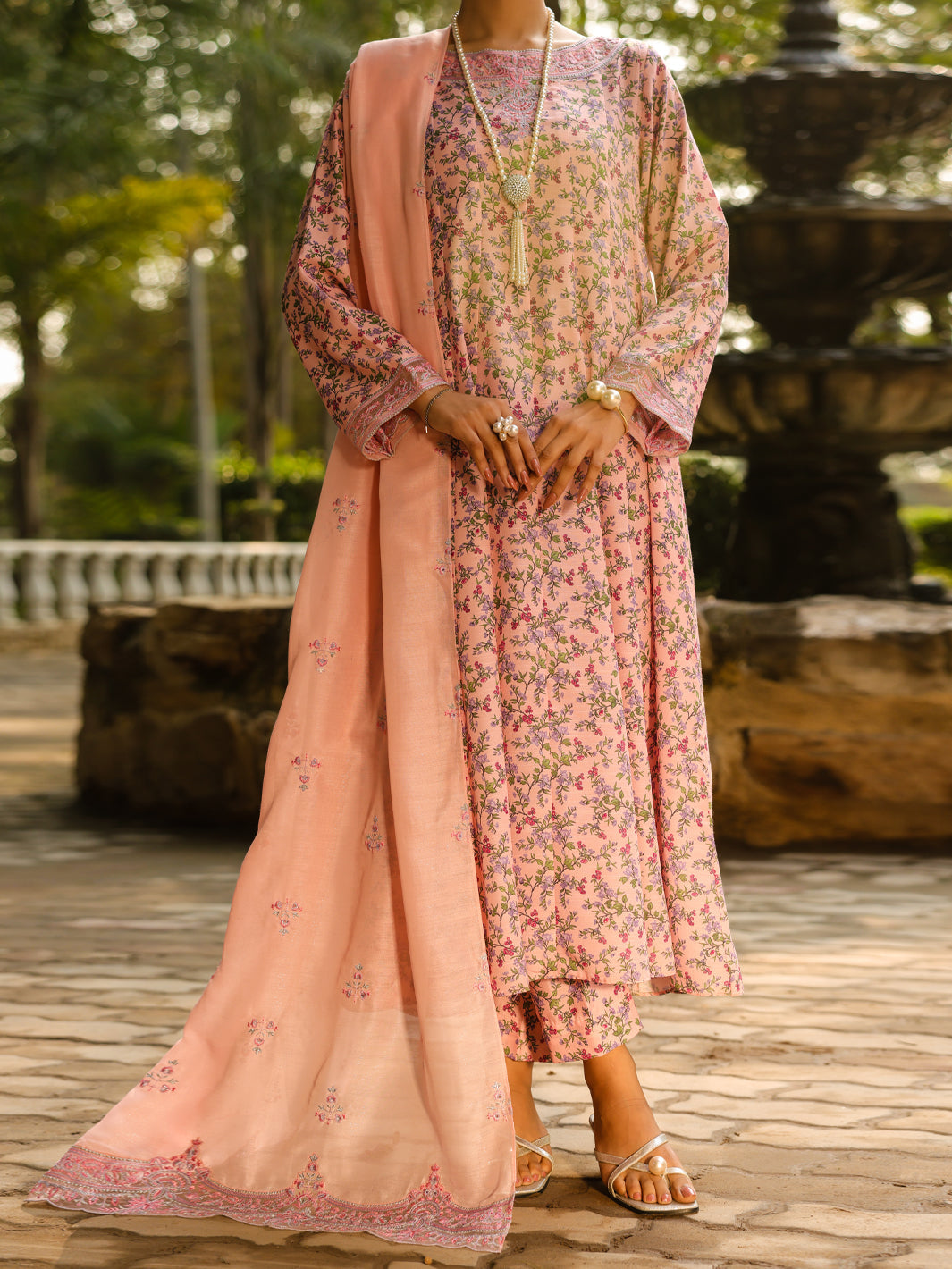Light Pink Silk Lawn 2Pc Stitched - ALP-LKS-2366