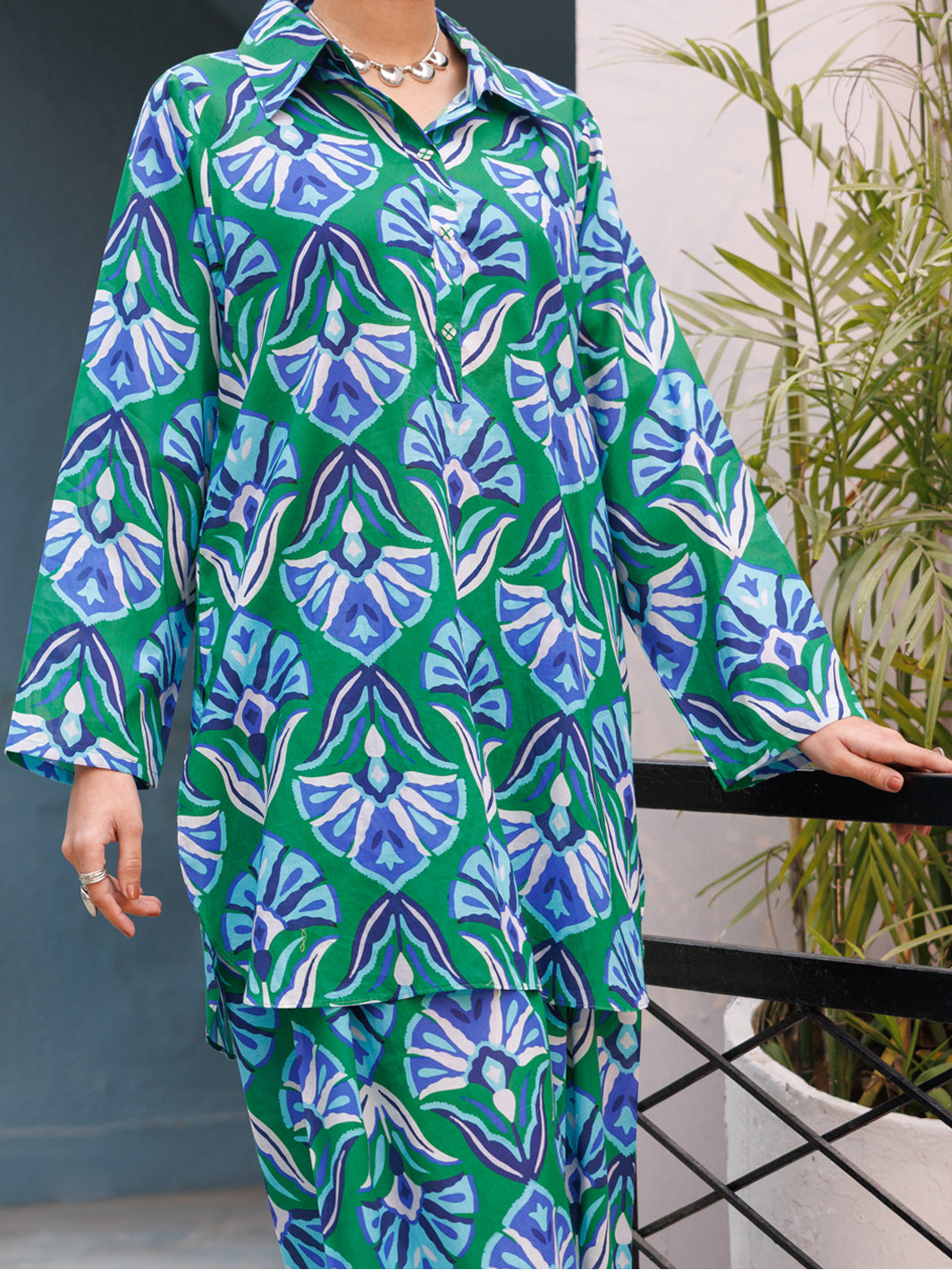 Green Lawn Co-Ord Set - ALP-2PS-LKS-2504