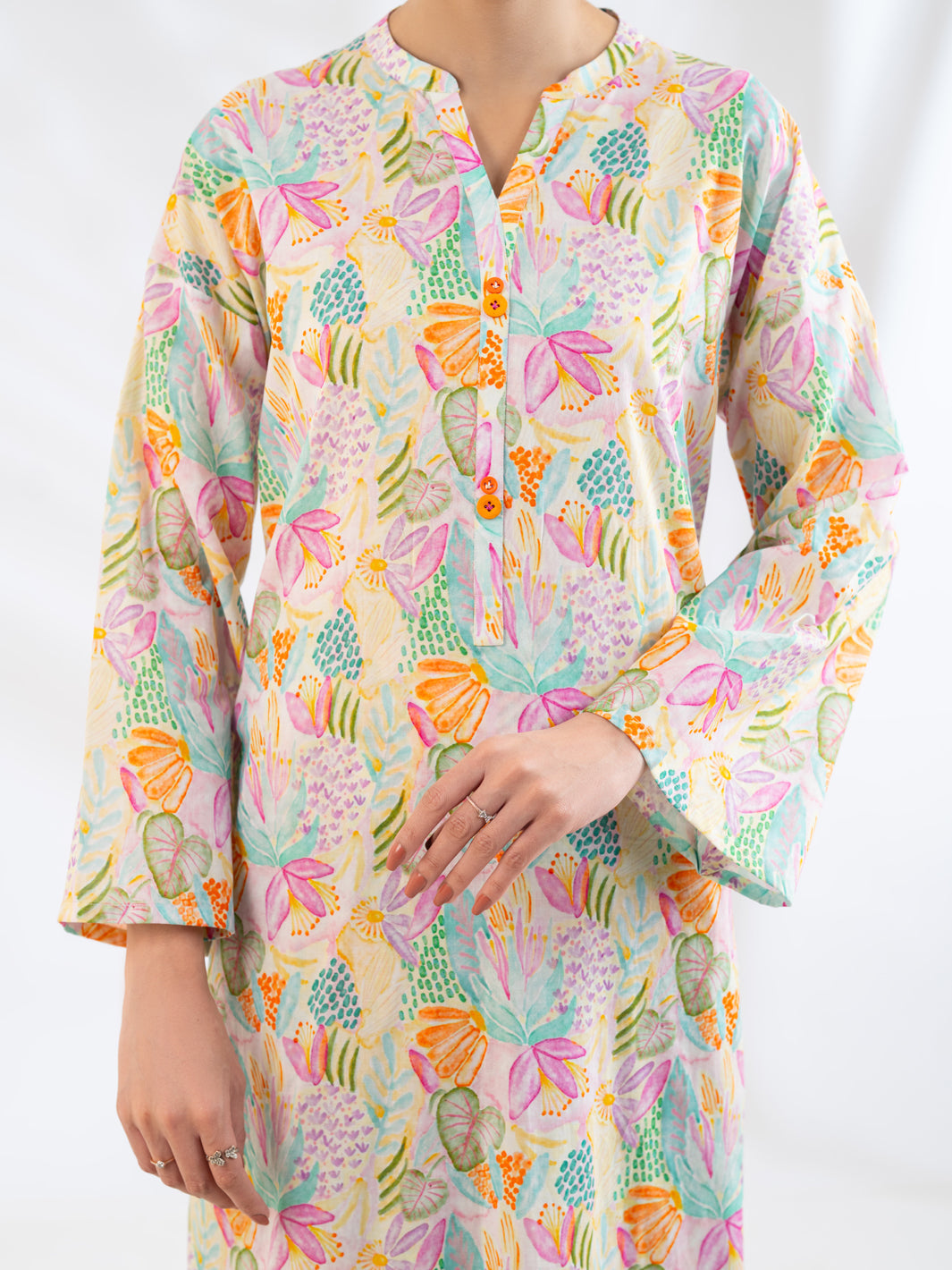 Off White Lawn Stitched 2Pc - ALP-2PS-SLKS-2520