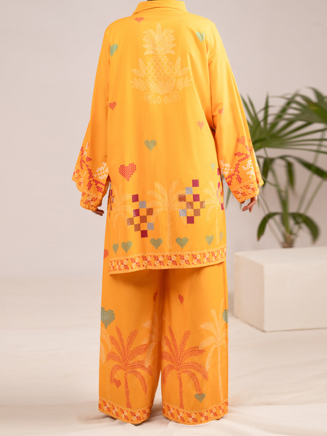 Rust Lawn 2Pc Stitched - ALP-LKS-2531