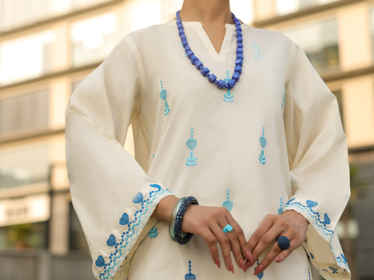White Lawn Co-Ord Set - ALP-2PS-LKS-2538