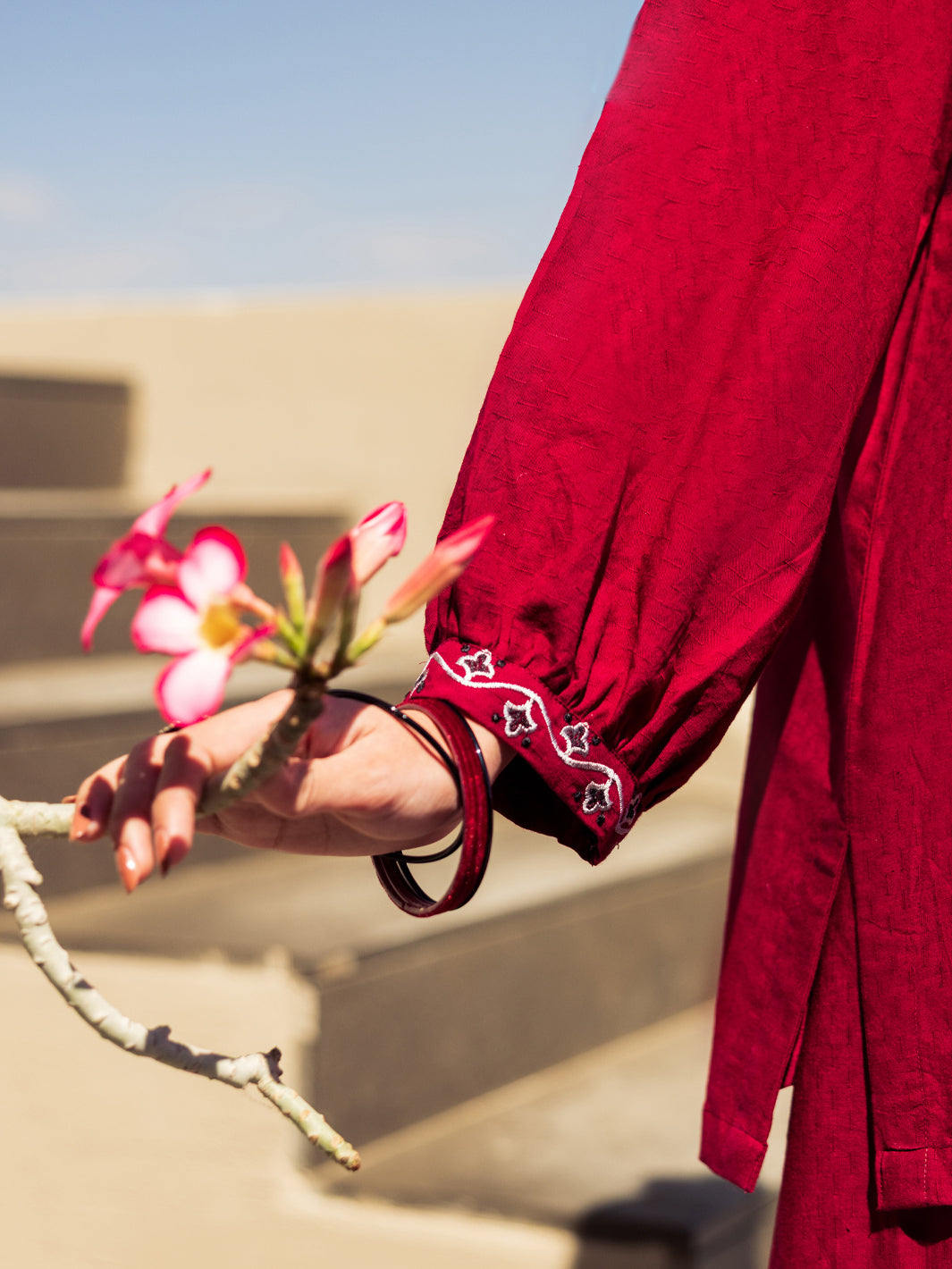 Maroon Dobby Stitched 2 Piece - ALP-2PS-LKS-2784