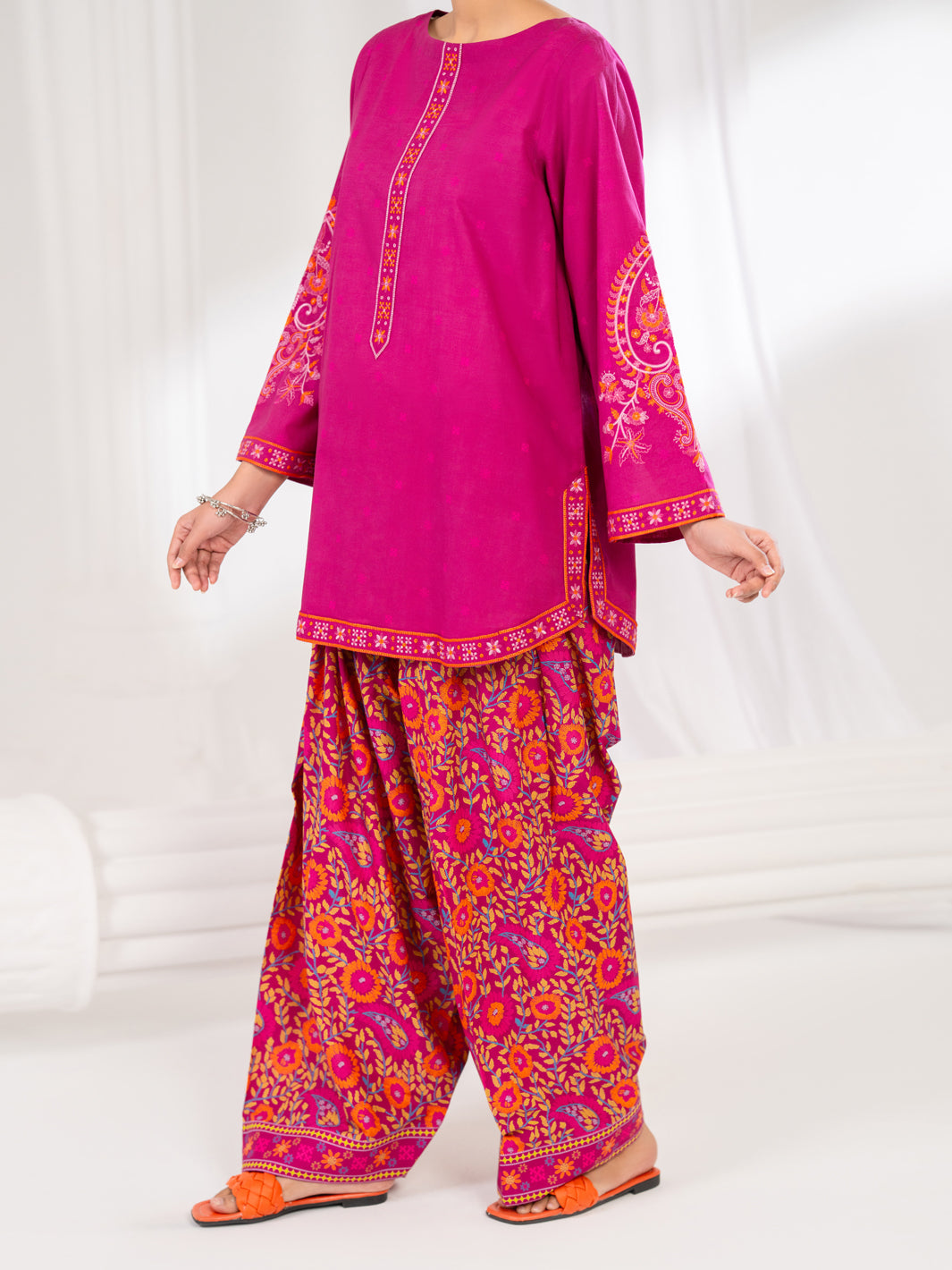Pink Cotton Stitched 2Pc - ALP-2PS-LKS-2796