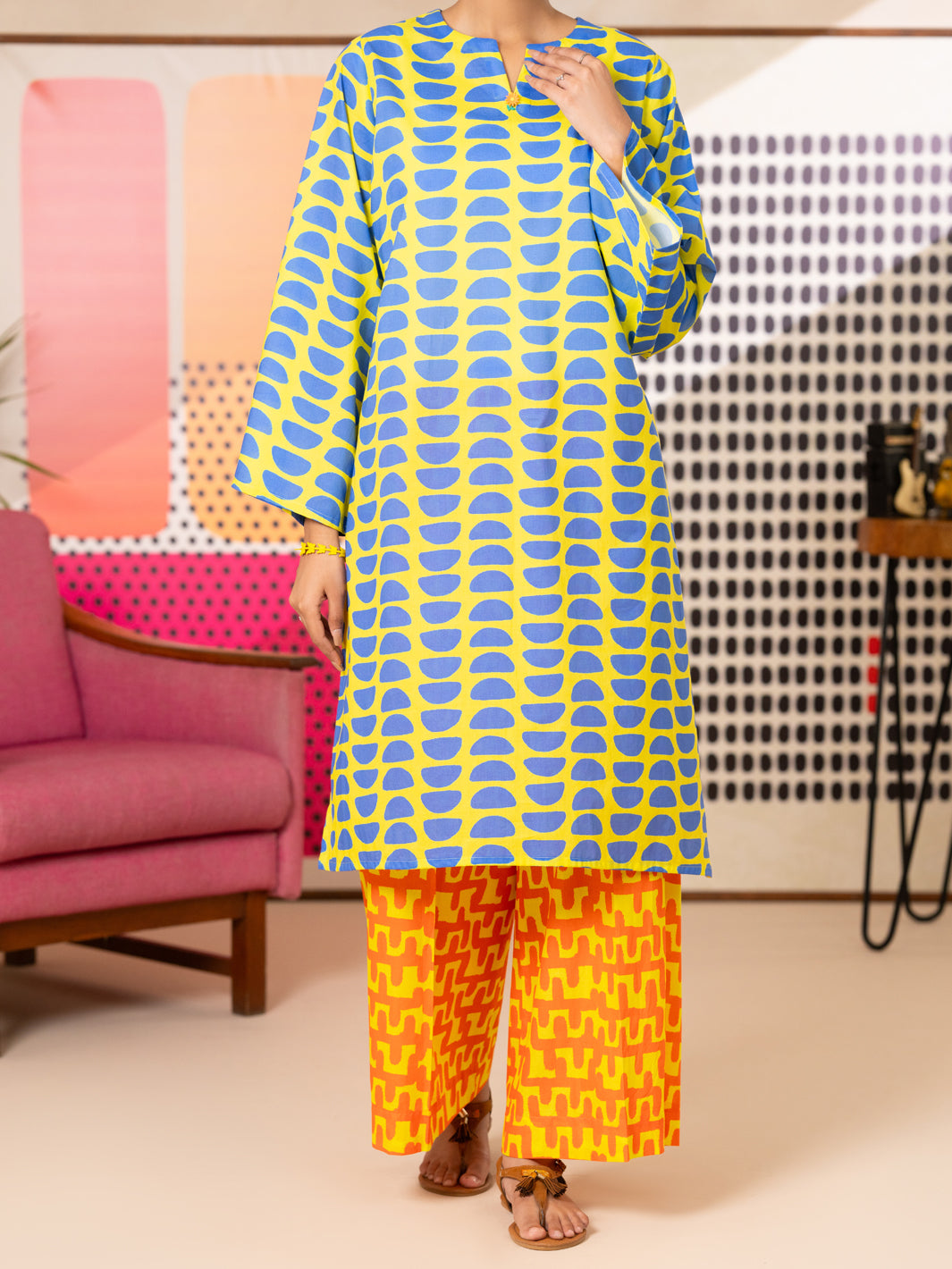 Lime Green Lawn Kurti - ALP-SLK-2810