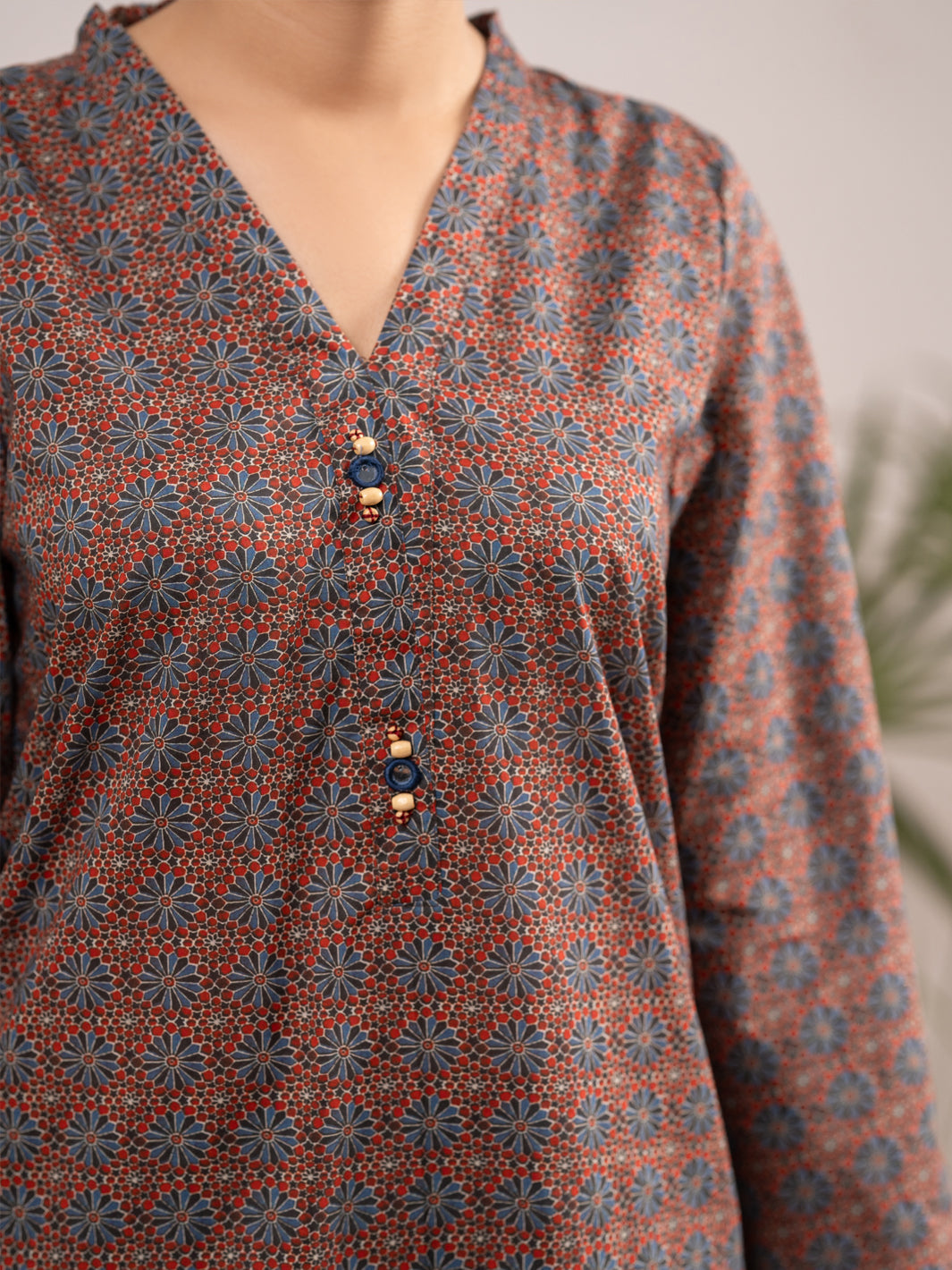 Multicolor Cambric Co-Ord Set - ALP-2PS-SLKS-2552