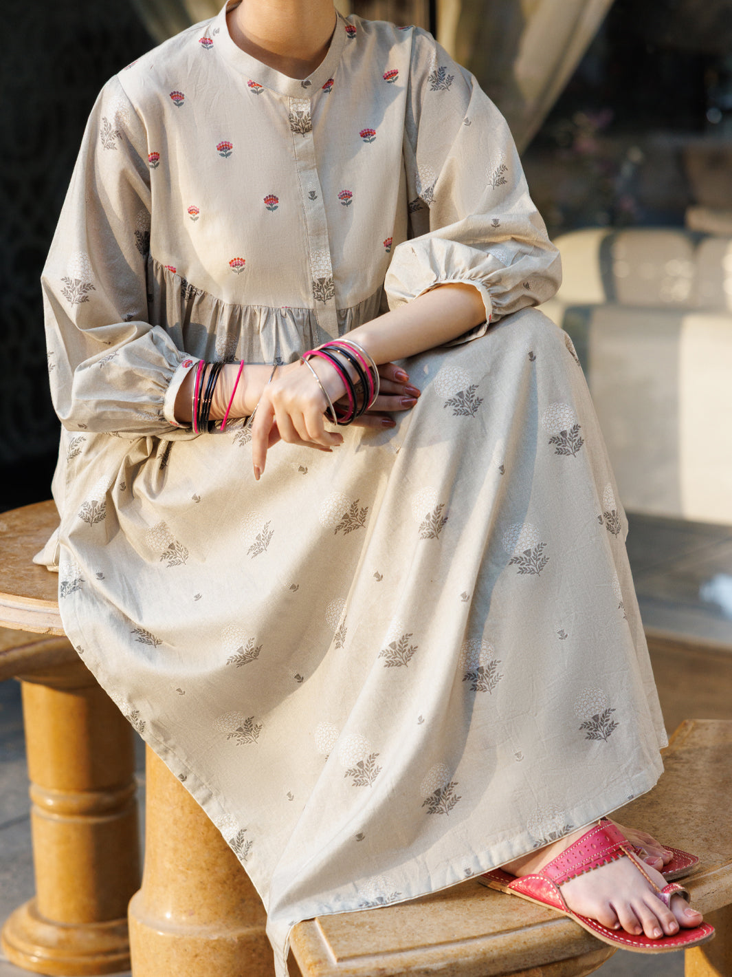 Beige Lawn Co-Ord Set - ALP-2PS-SLKS-2761