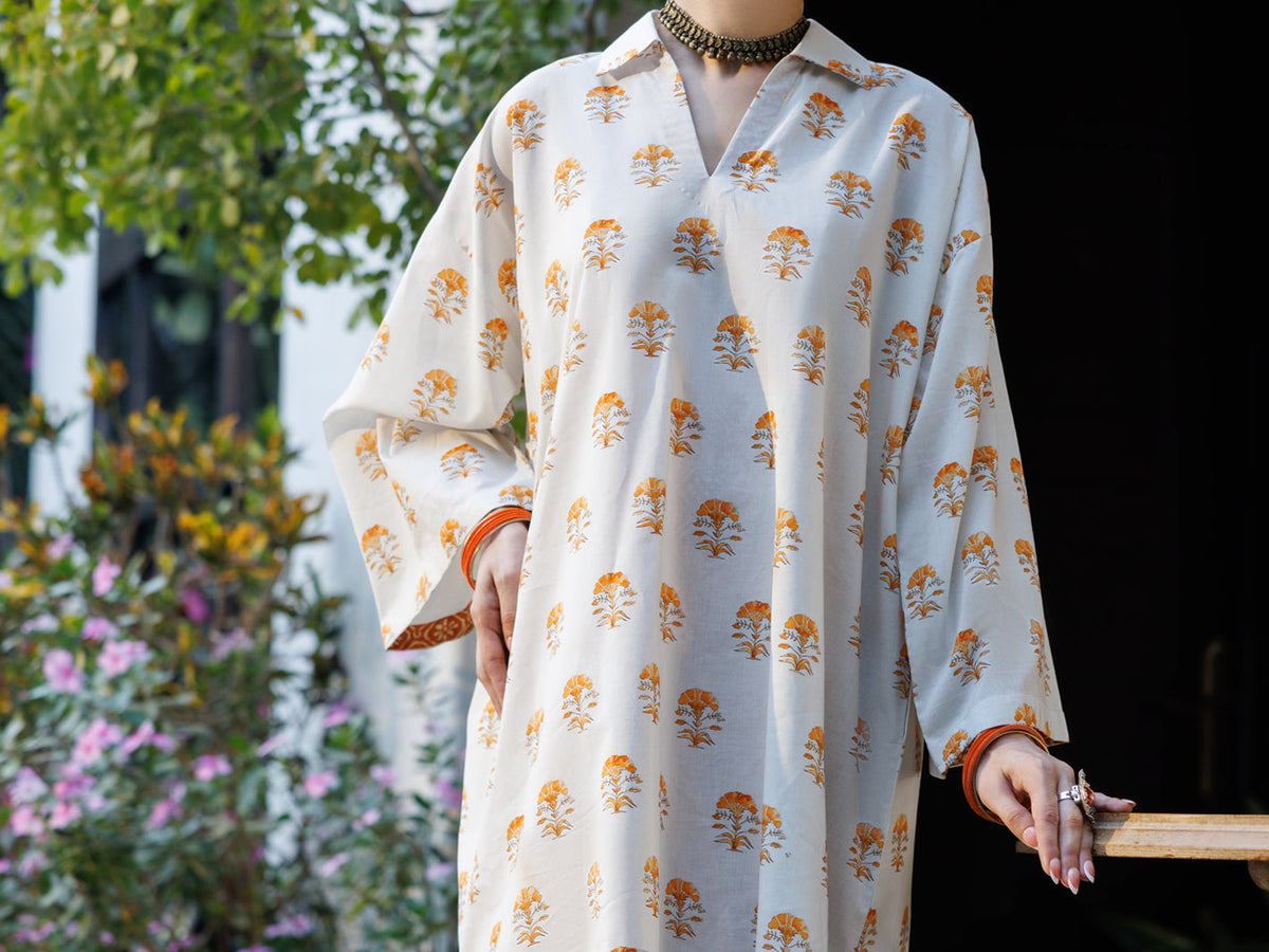 Brown Lawn Co-Ord Set - ALP-2PS-SLKS-2772