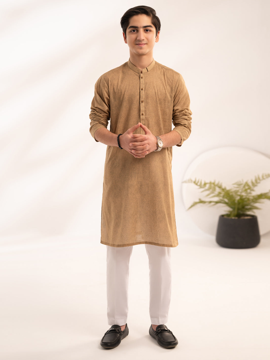 Beige Cotton Kurta - ALT-K-067