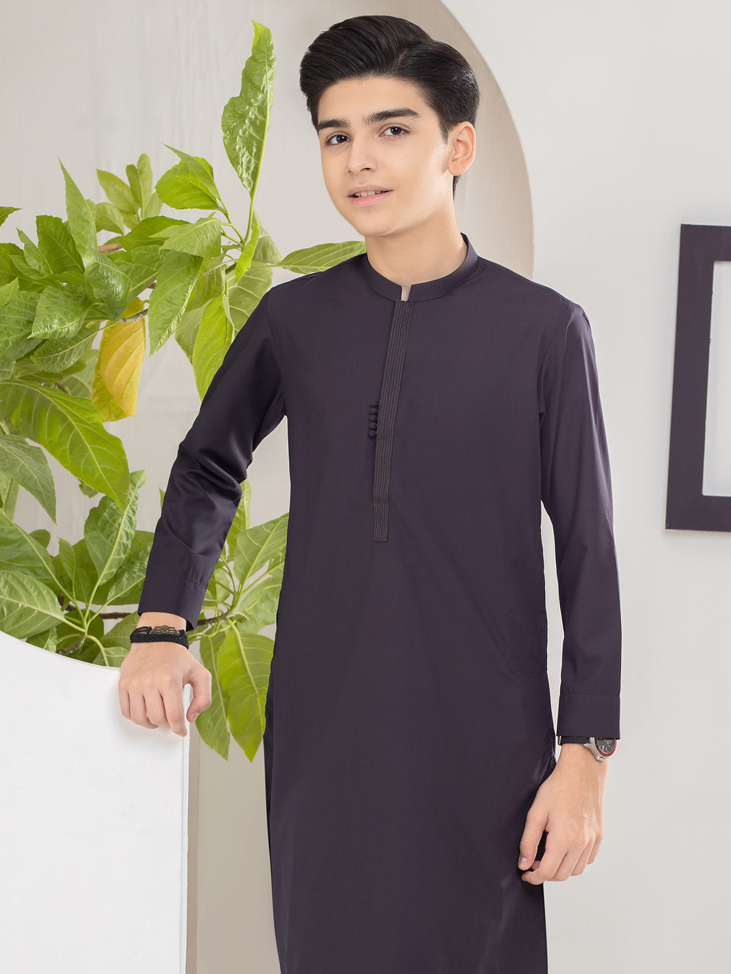 Dark Purple Blended Kurta Trouser - ALT-KT-040