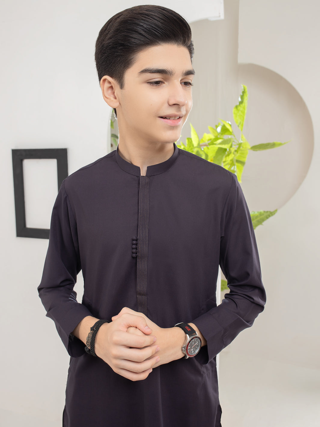 Dark Purple Blended Kurta Trouser - ALT-KT-040