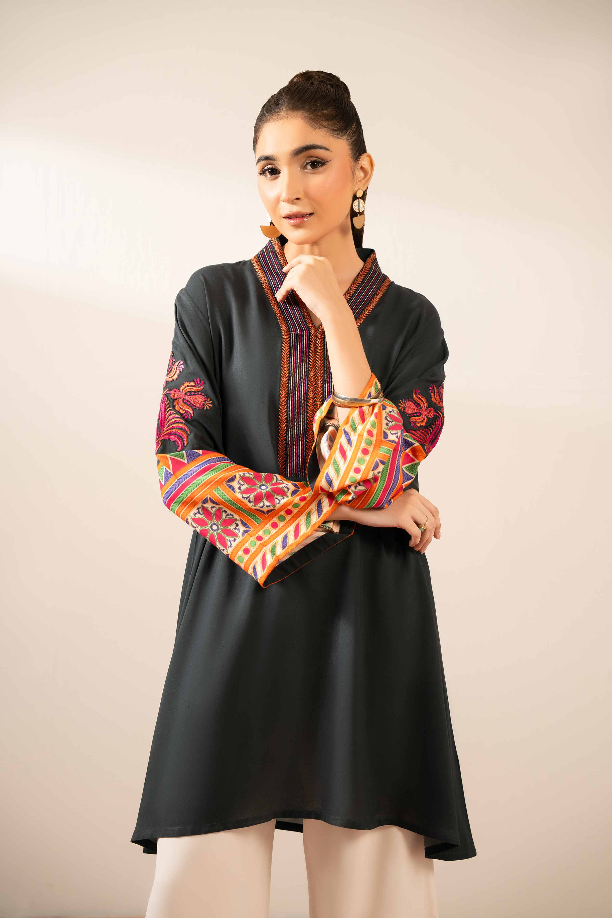 Printed Embroidered Tunic - AS25-107
