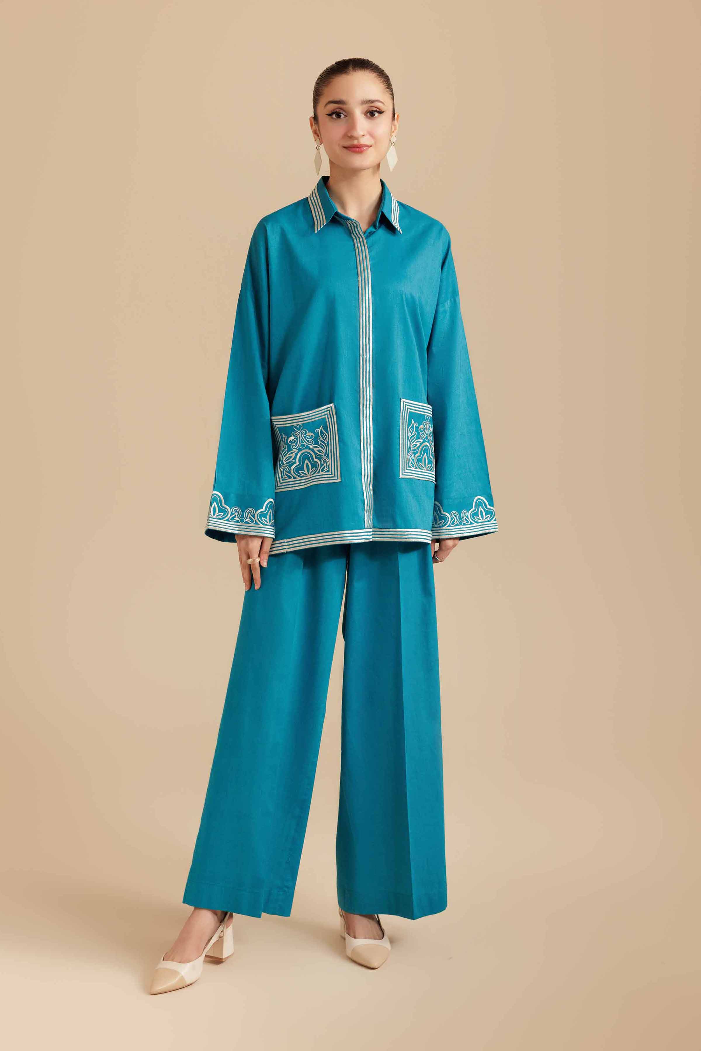 2 Piece - Embroidered Suit - AS25-116