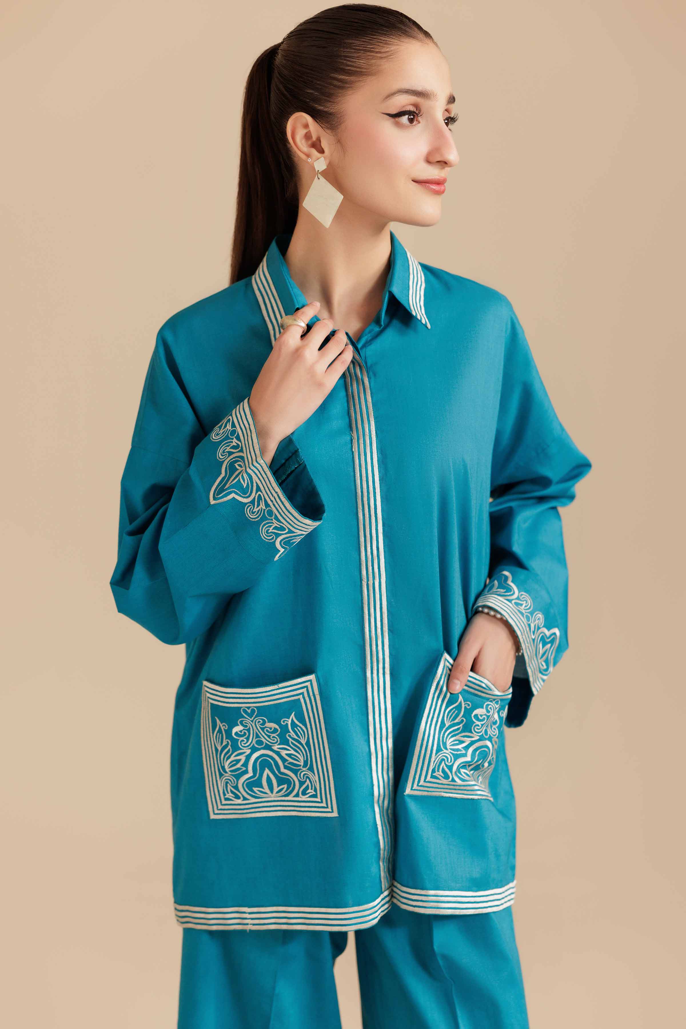 2 Piece - Embroidered Suit - AS25-116