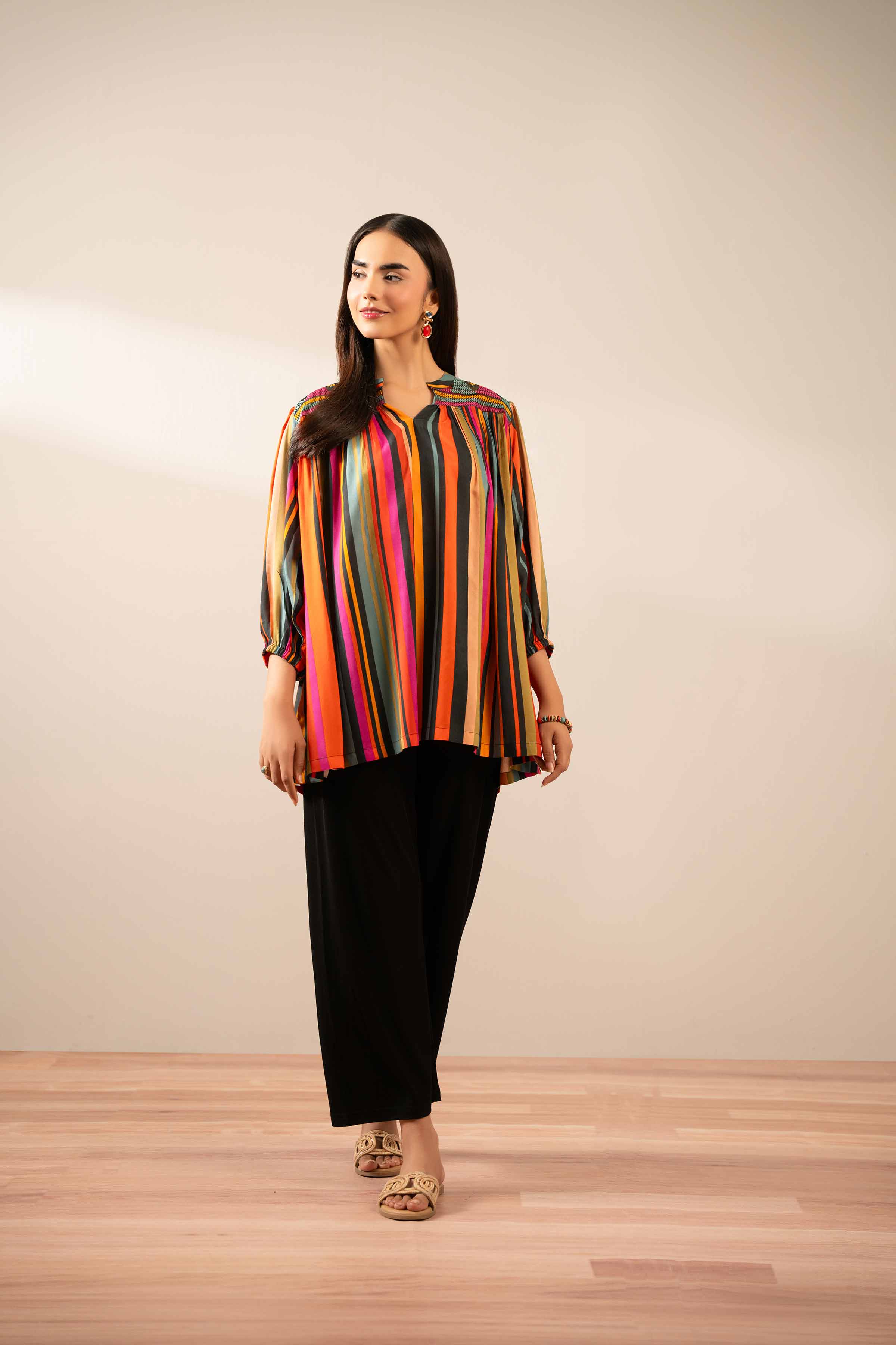 Printed Embroidered Tunic - AS25-93
