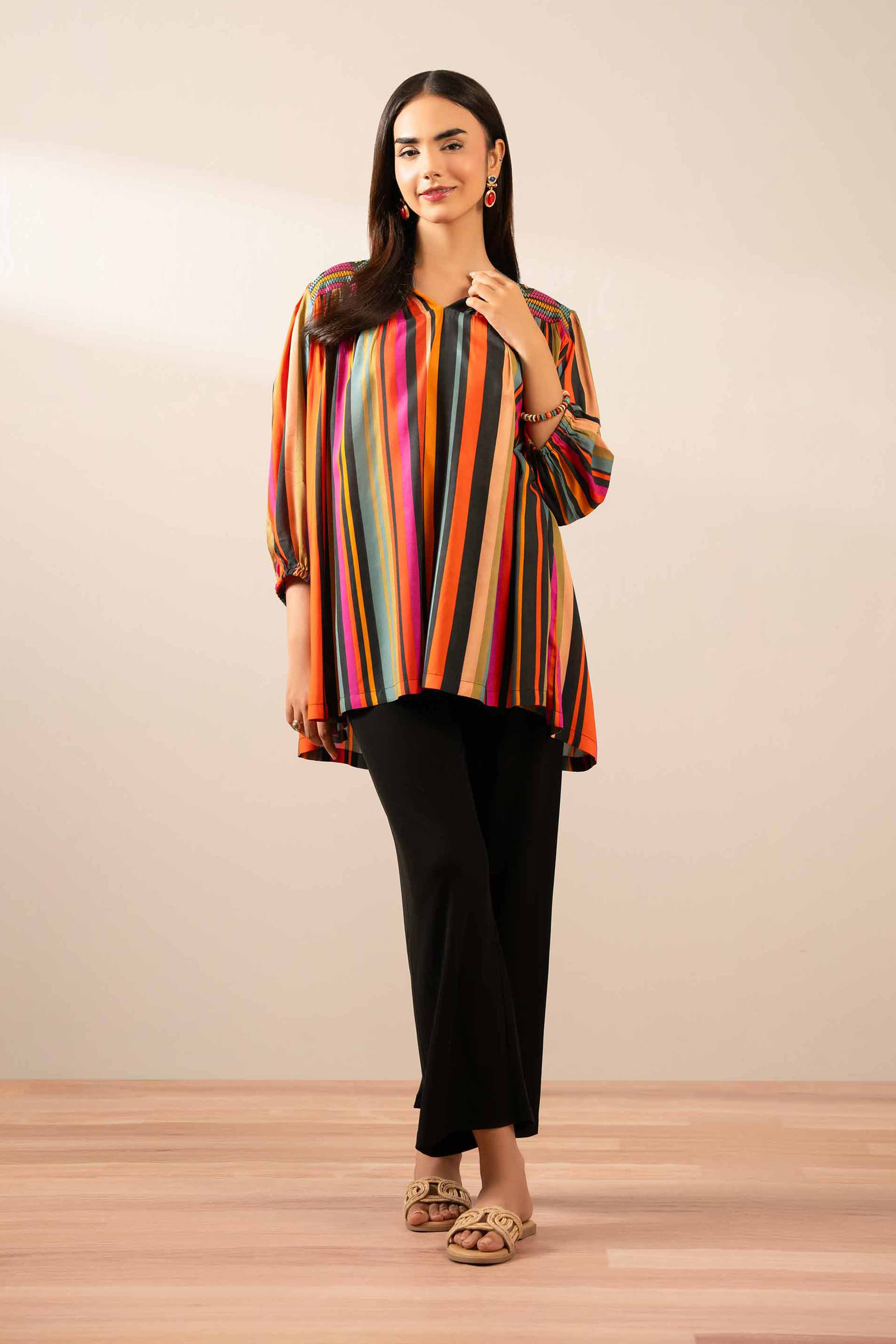 Printed Embroidered Tunic - AS25-93