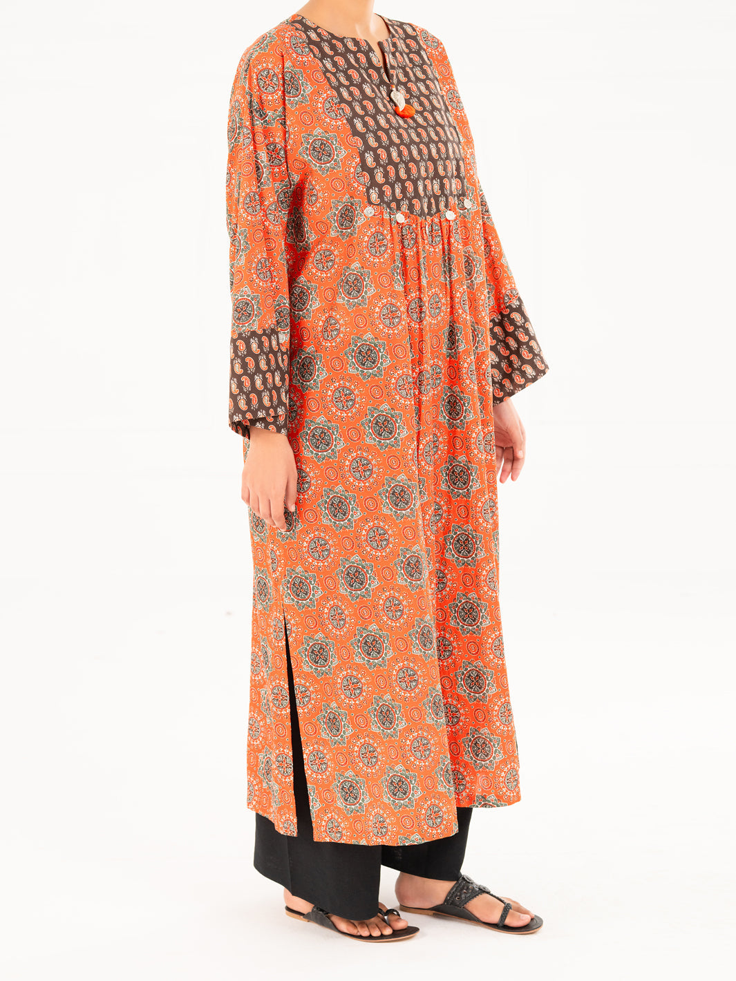 Orange Cambric Kurti - AWP-LK-911