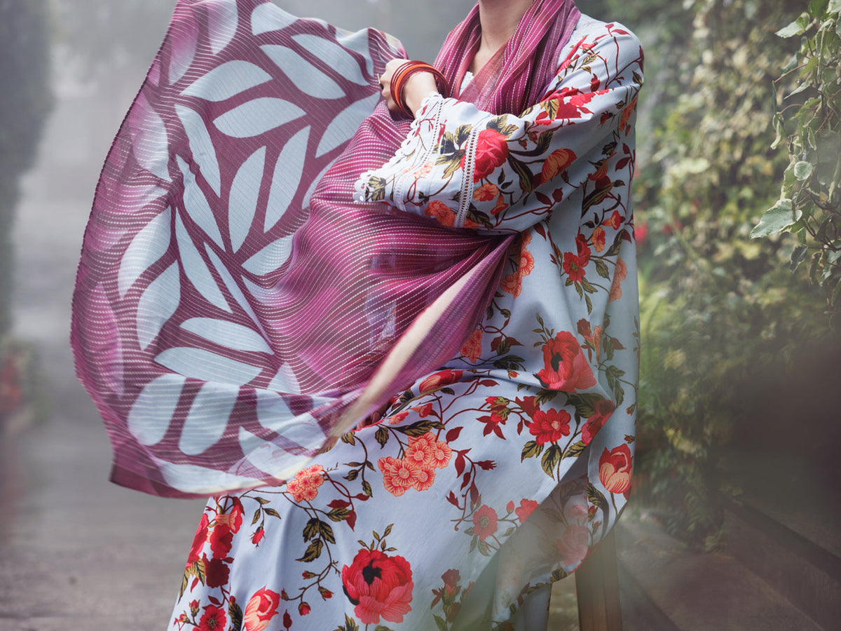 Multicolor Cambric 2Pc Unstitched - AWP-2PS-LKD-UN-905