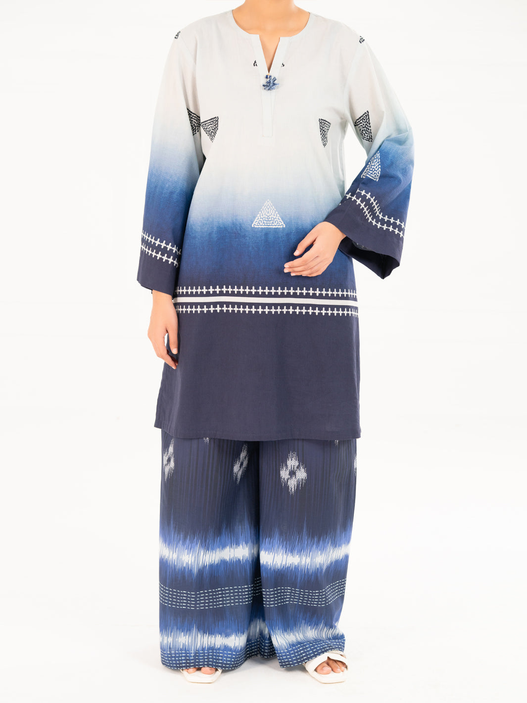 Blue Cambric Kurti - AWP-SLK-845