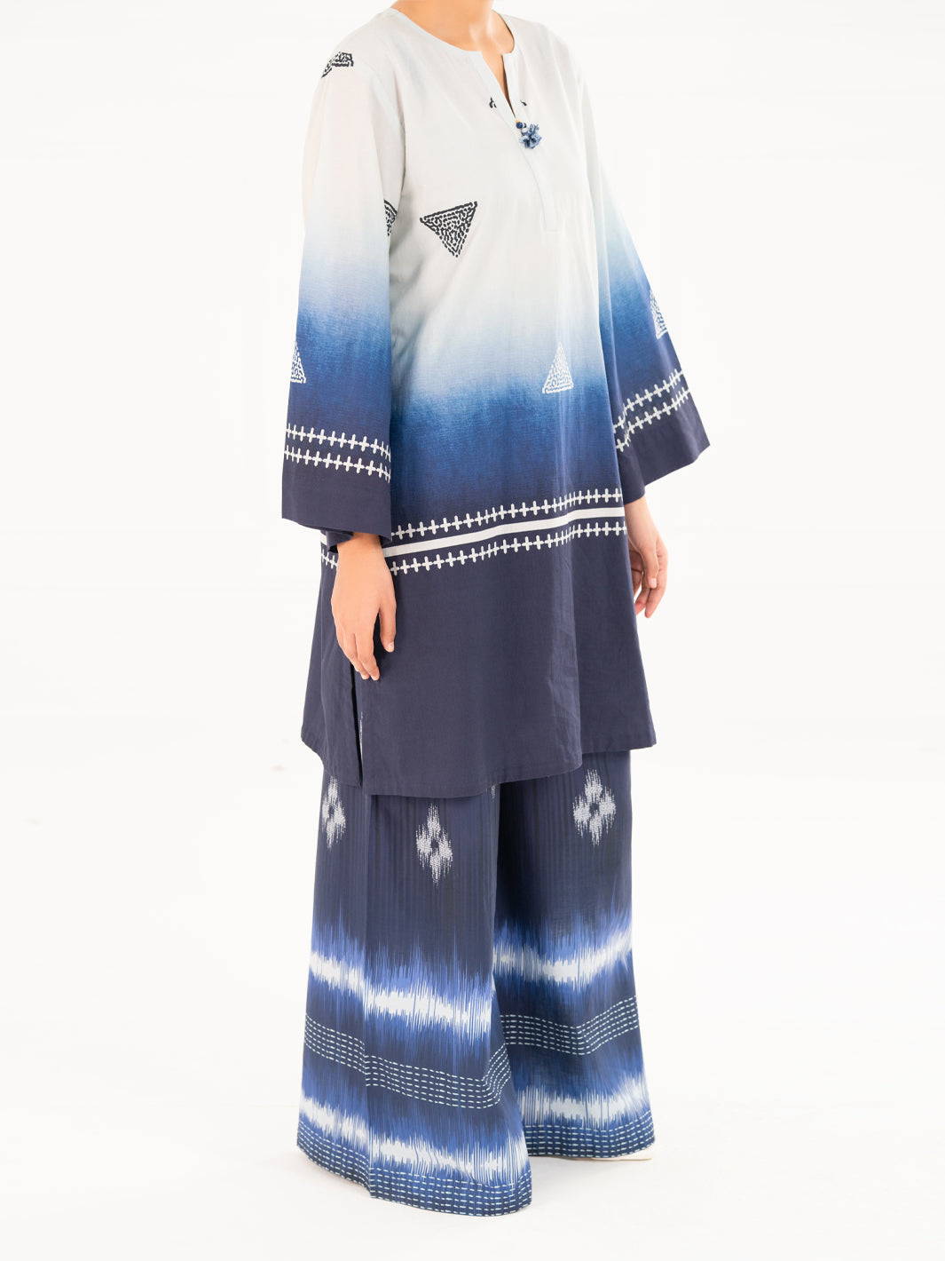 Blue Cambric Kurti - AWP-SLK-845