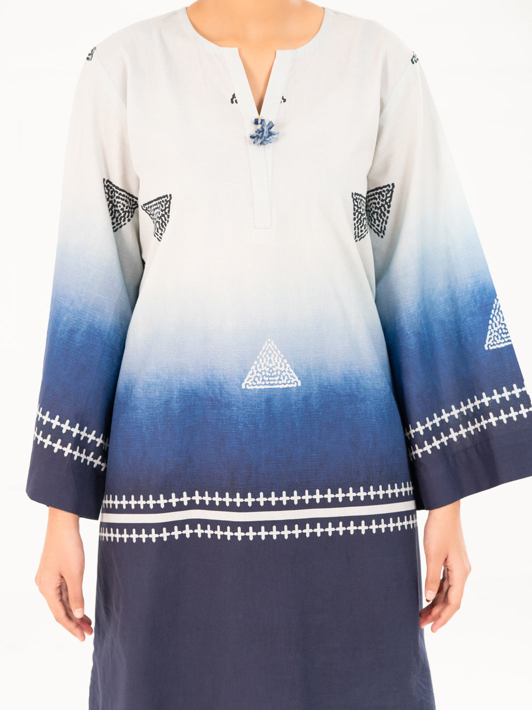 Blue Cambric Kurti - AWP-SLK-845