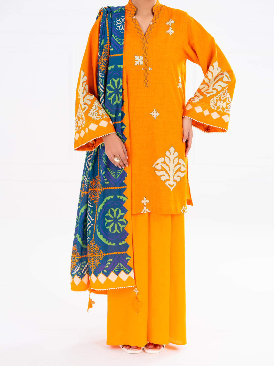 Mustard Cambric 2Pc Unstitched - AWP-2PS-SLKD-UN-834