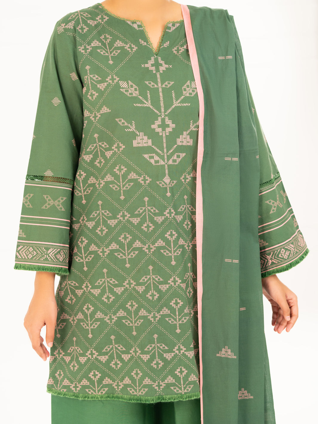 Green Cambric 2Pc Unstitched - AWP-2PS-SLKD-UN-835