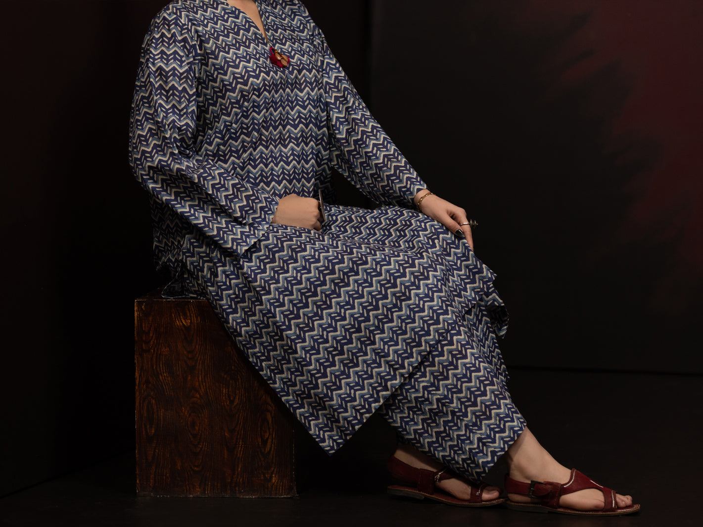 Blue Cambric 2Pc Stitched - AWP-2PS-SLKS-806
