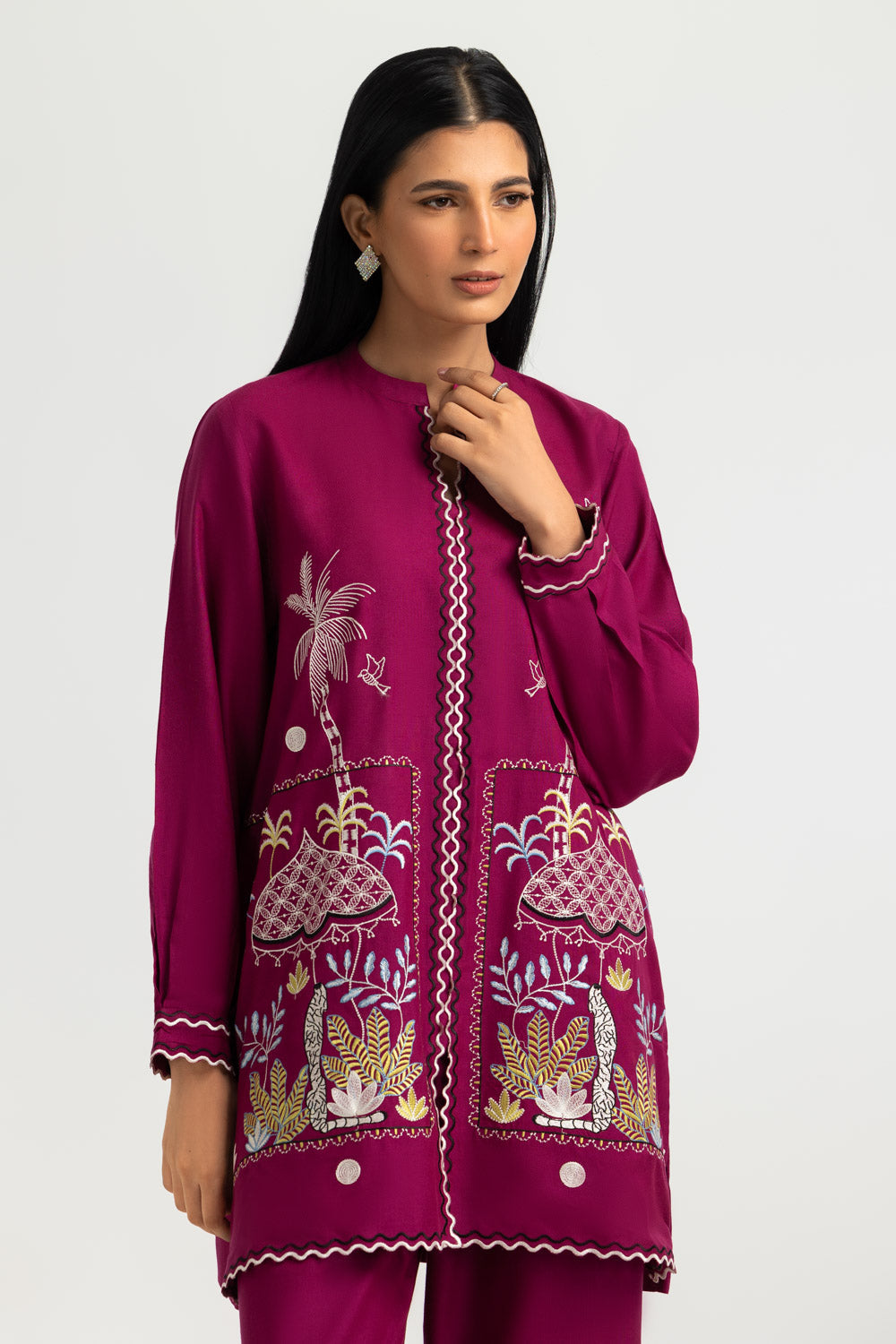 Acrylic Embroidered Co-Ord Set