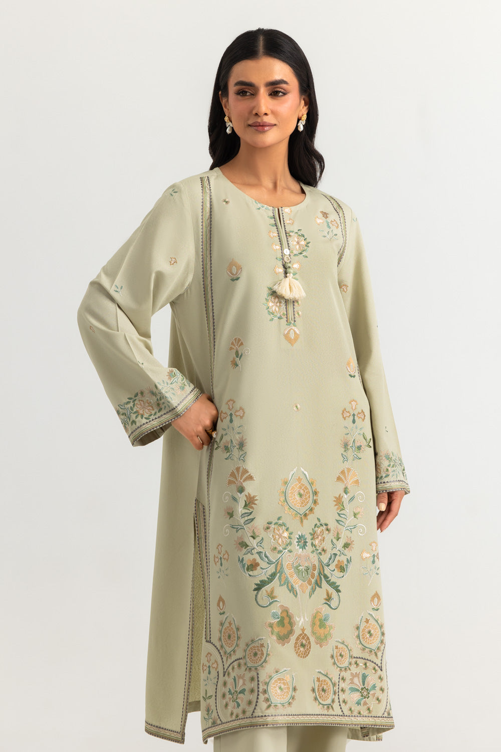 Acrylic Embroidered Shirt And Trouser